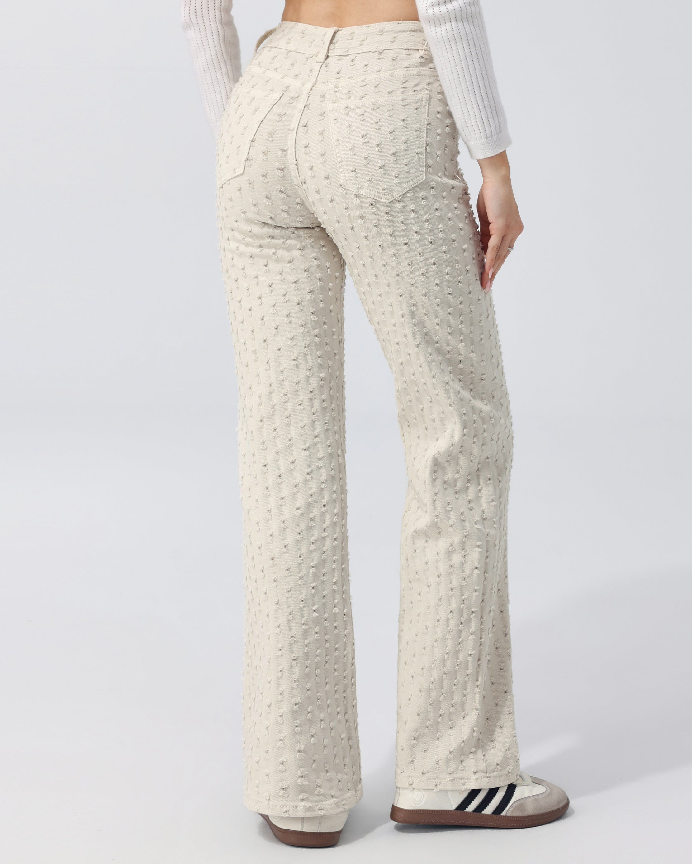 Hello Miss | Wide leg jeans Janey-13 Beige