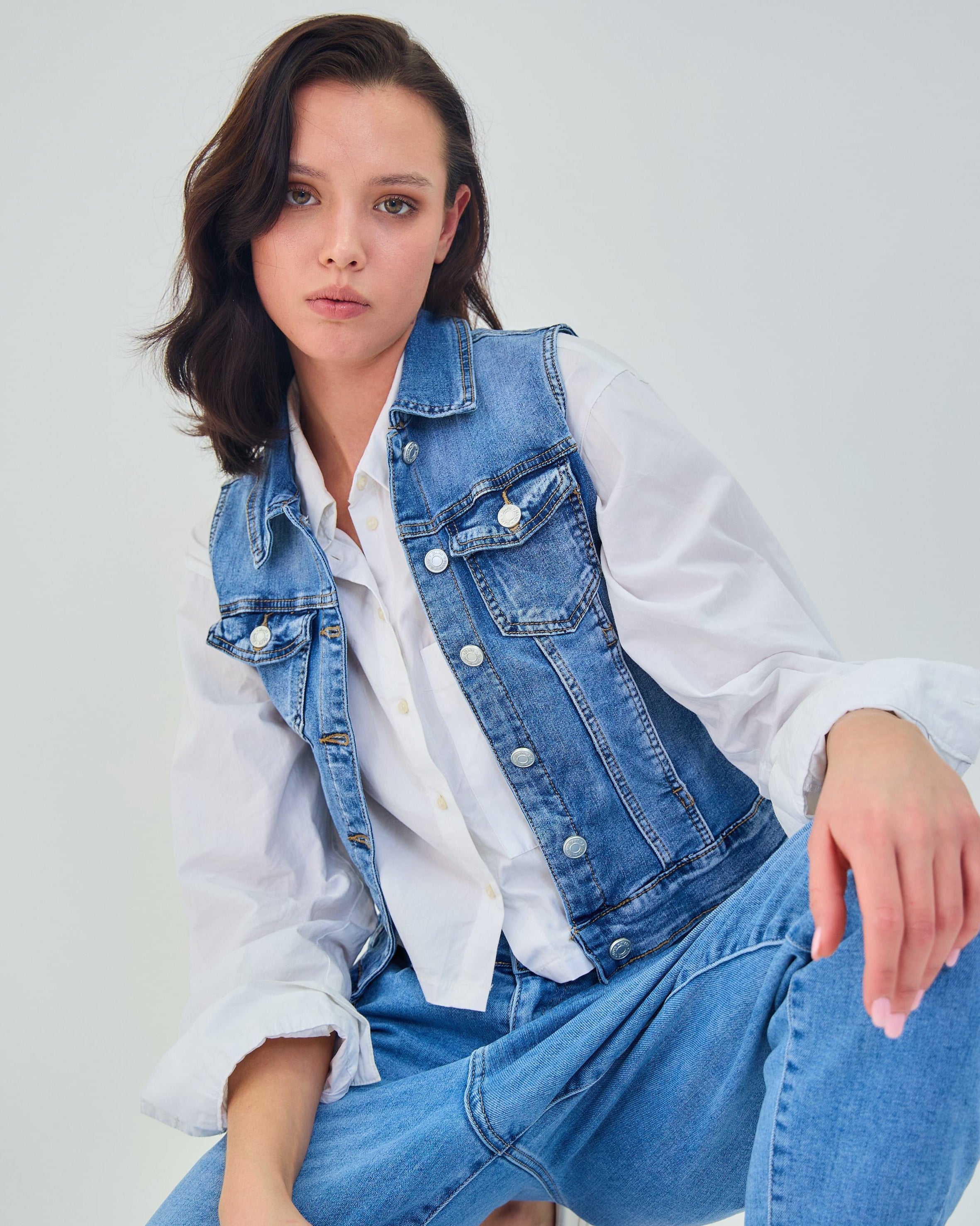 Ana & Lucy | Spijkergilet Juna Blauw