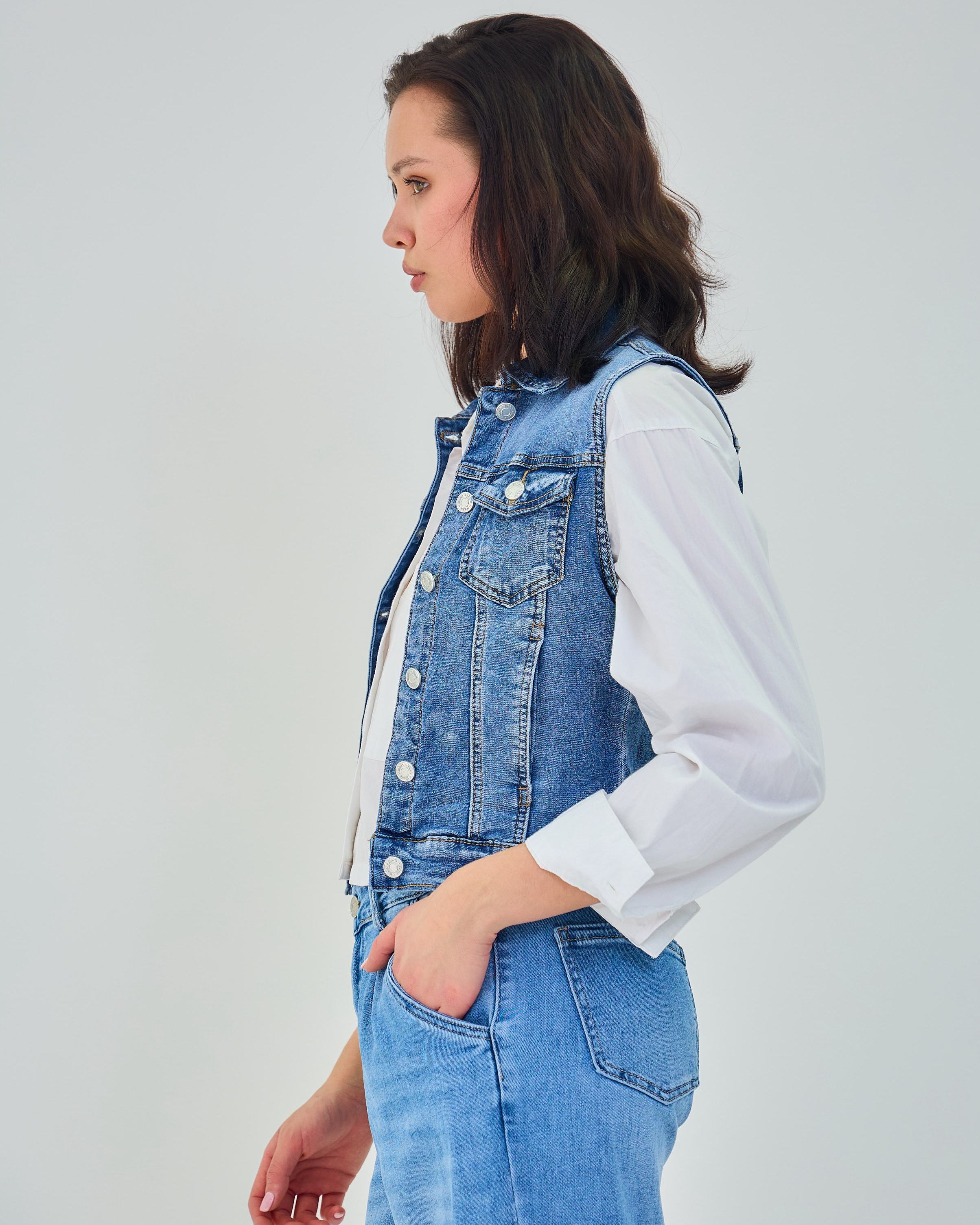 Ana & Lucy | Spijkergilet Juna Blauw
