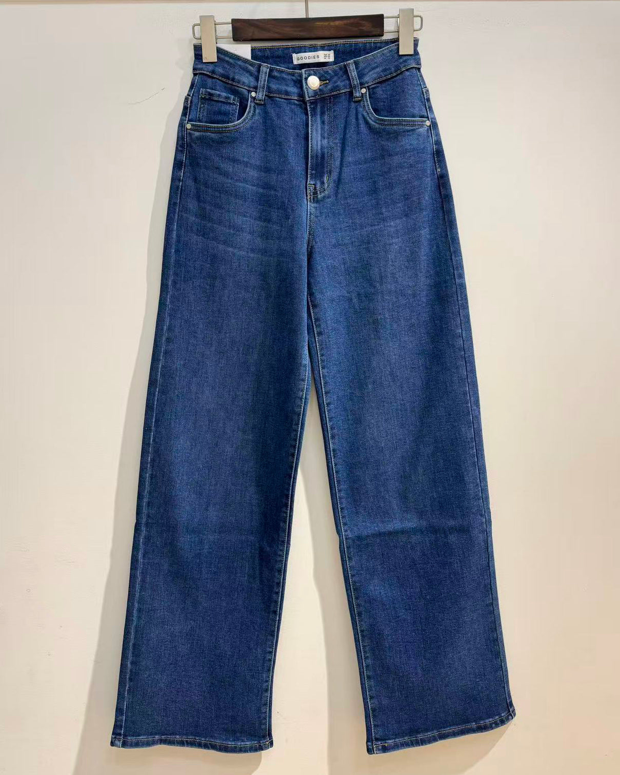 Goodies | Wide leg jeans Janneke Donkerblauw