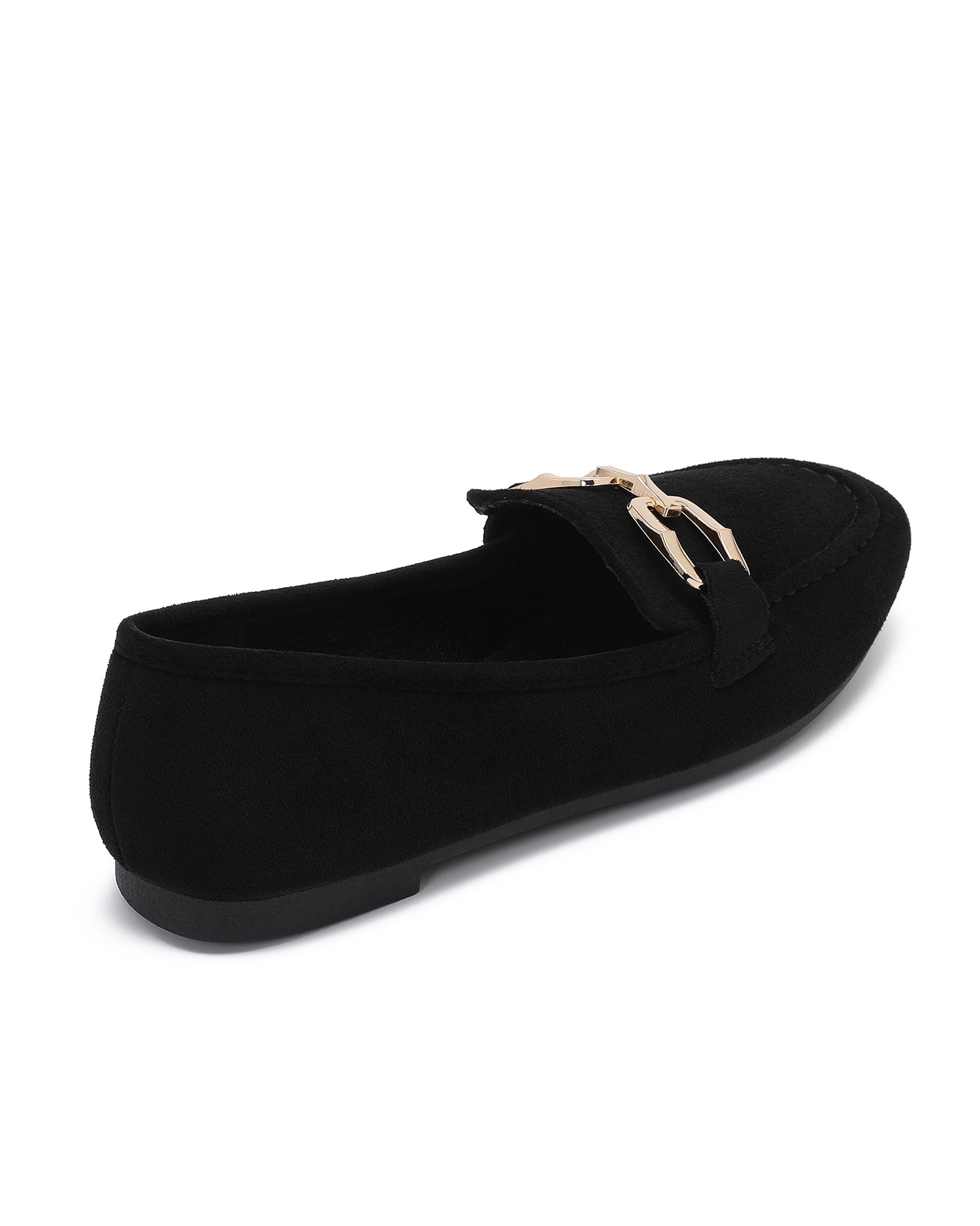 Loafer met goudkleurige gesp Yara Zwart