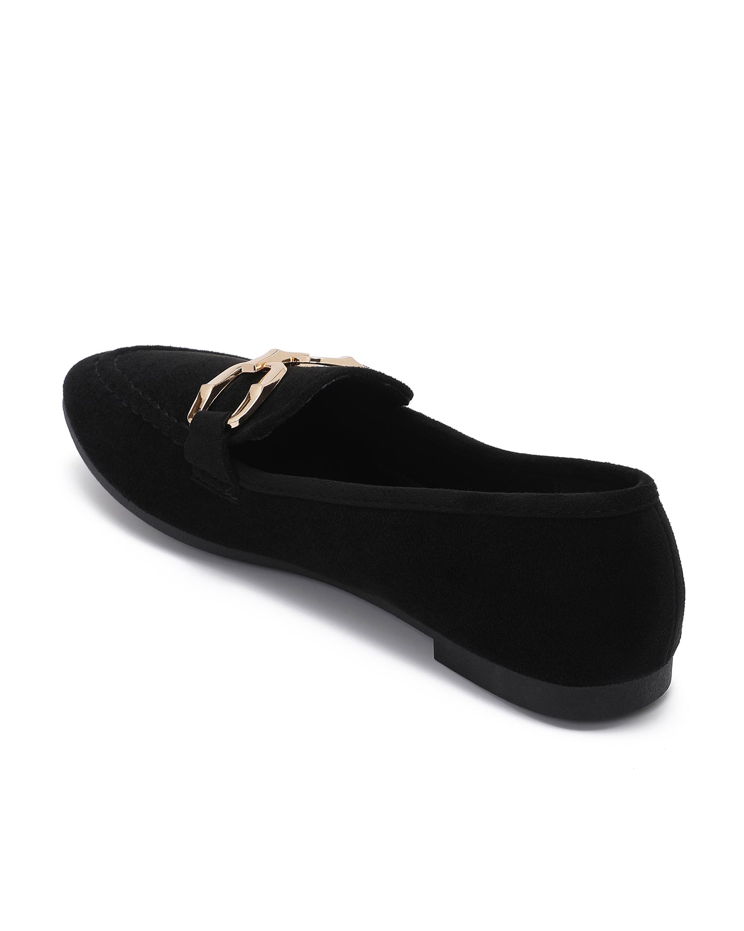 Loafer met goudkleurige gesp Yara Zwart