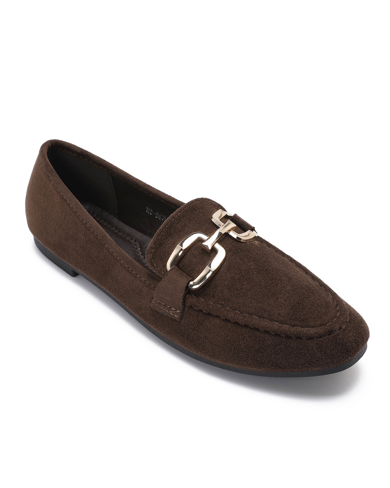 Loafer met goudkleurige gesp Yara Donkerbruin