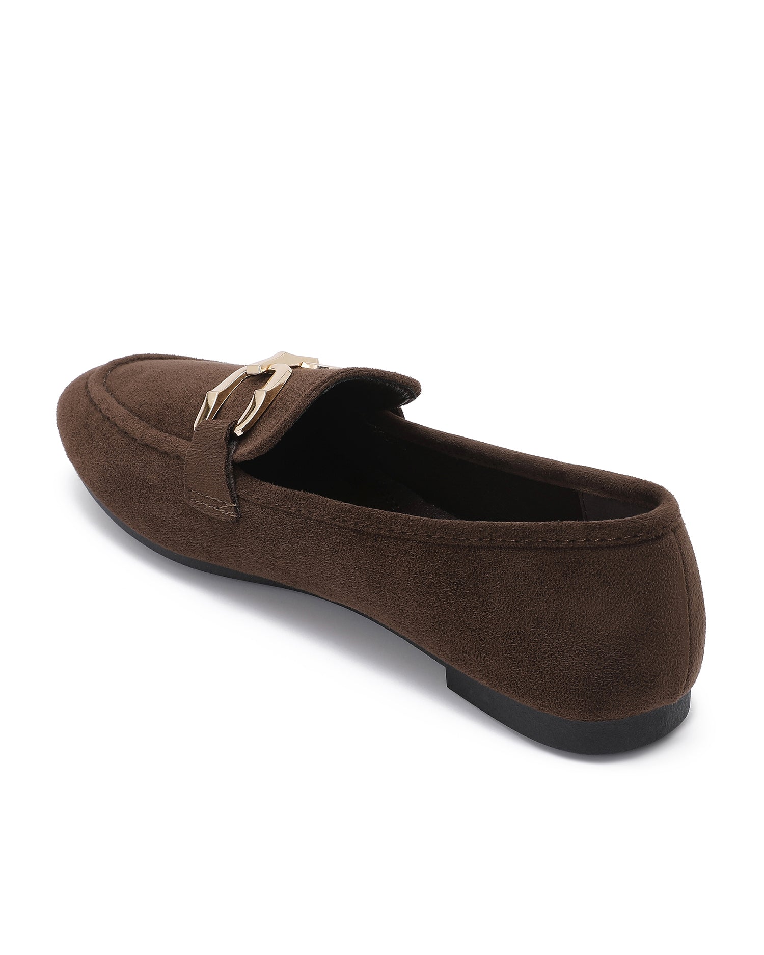 Loafer met goudkleurige gesp Yara Donkerbruin