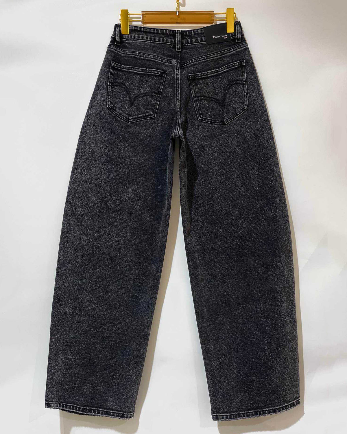 Queen Hearts | Barrel jeans Kyra-6 Zwart