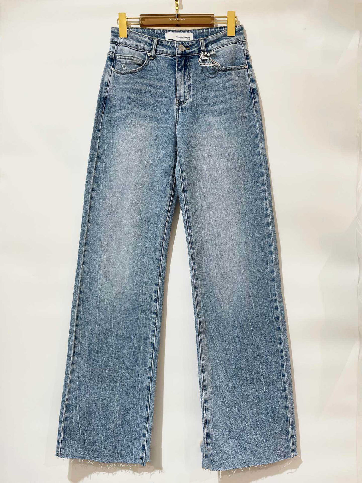 Queen Hearts | Wide leg jeans TALL Misty-1 Blauw