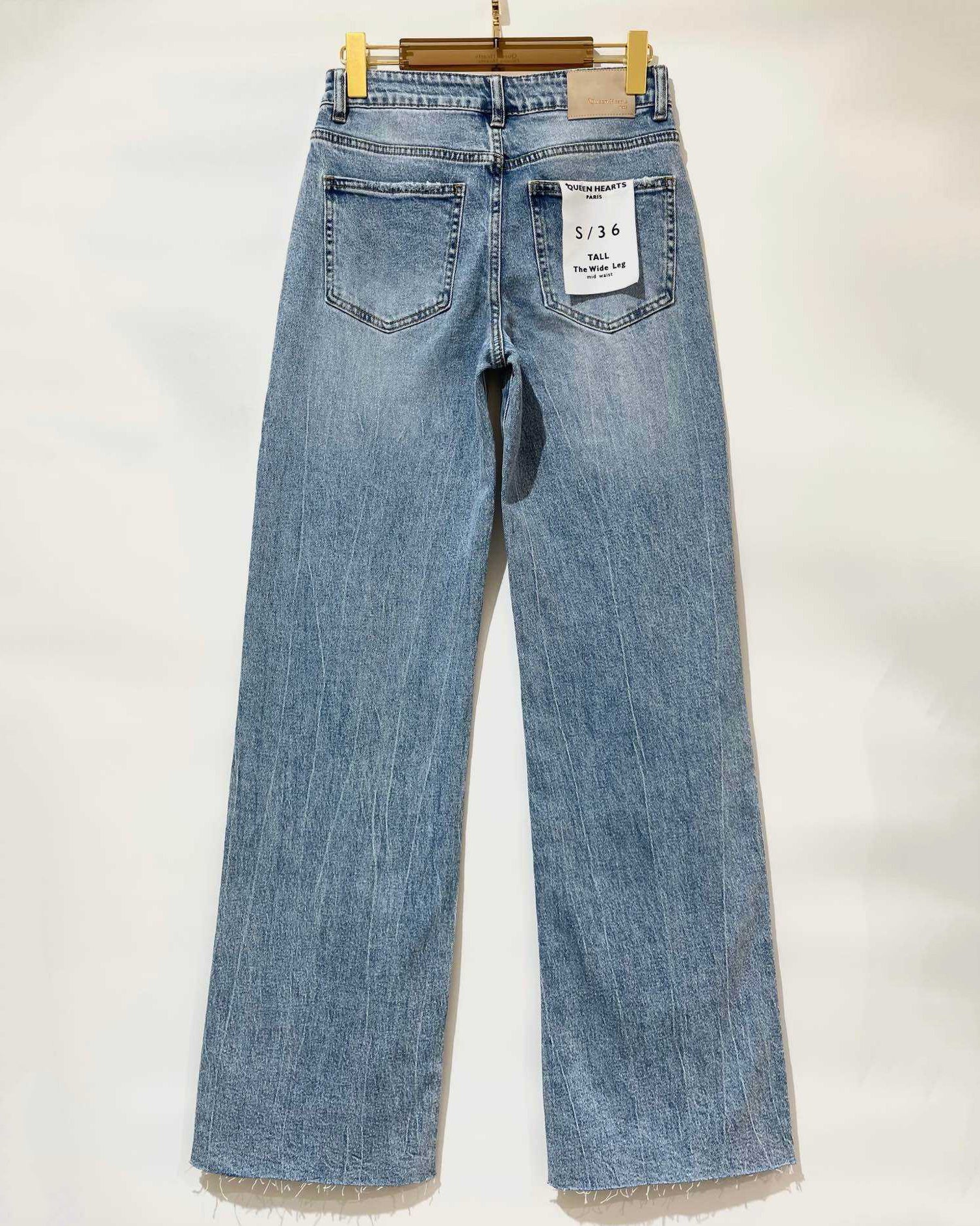 Queen Hearts | Wide leg jeans TALL Misty-1 Blauw