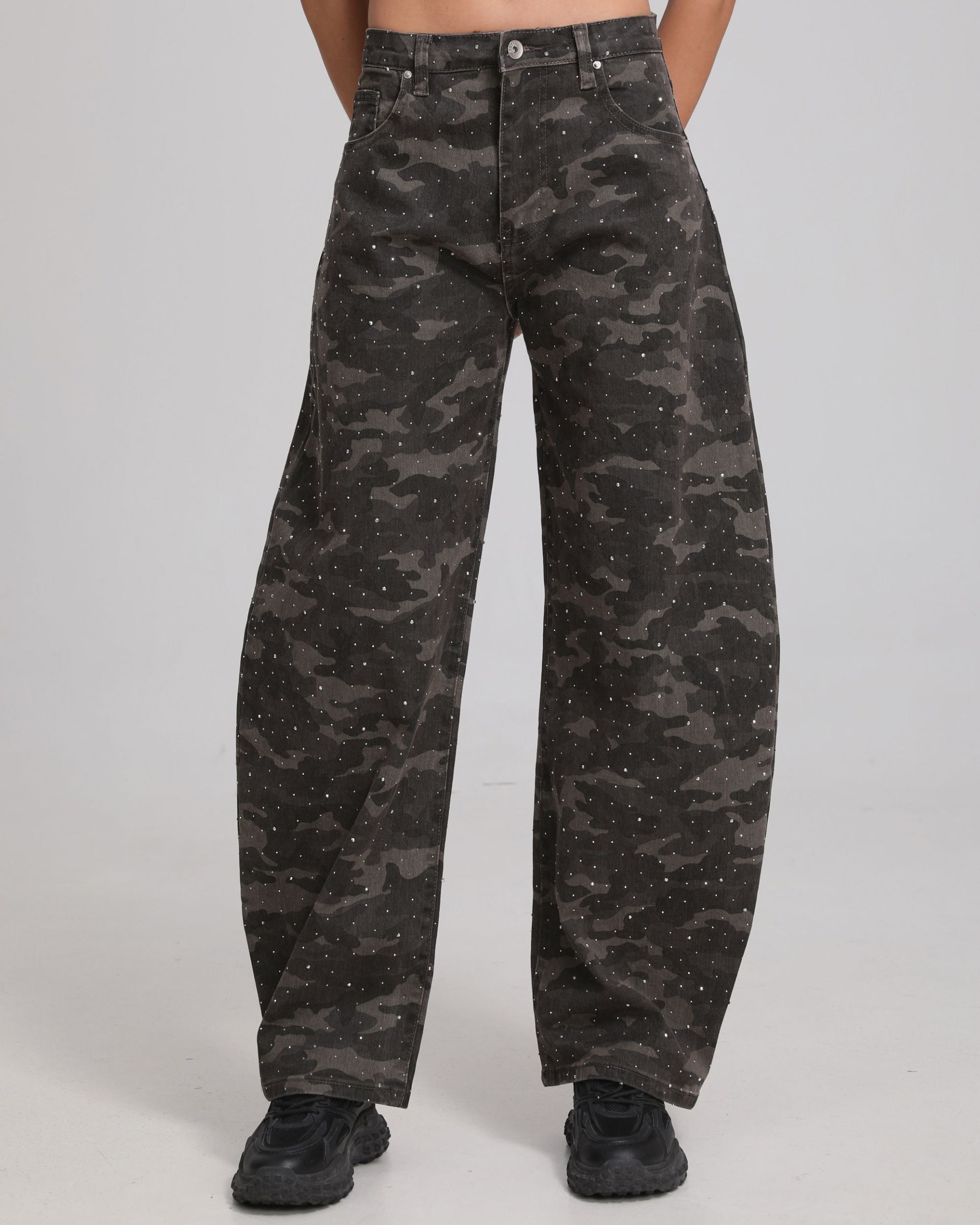 SeeSee Paris | Barrel jeans met strass Jane Army