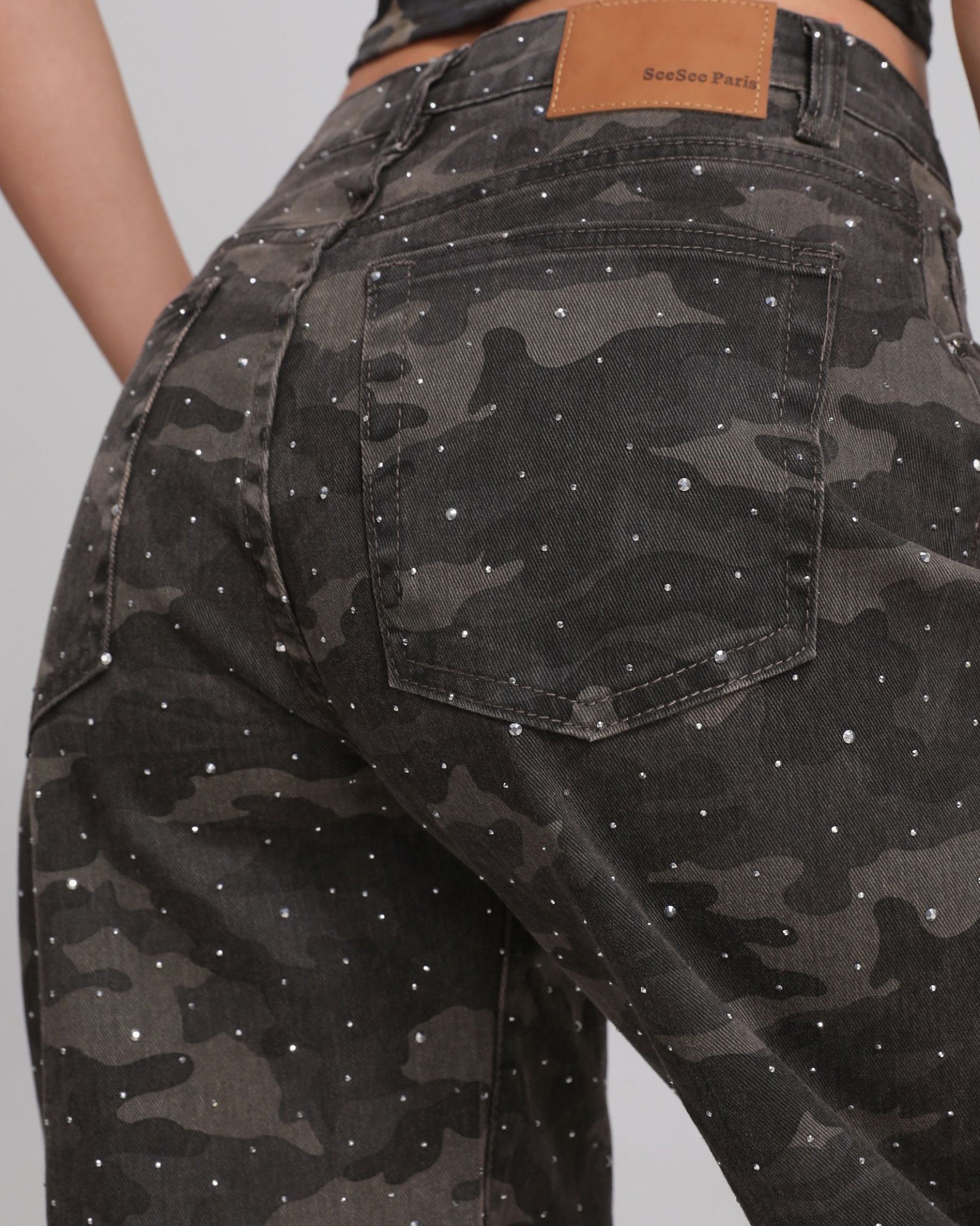 SeeSee Paris | Barrel jeans met strass Jane Army