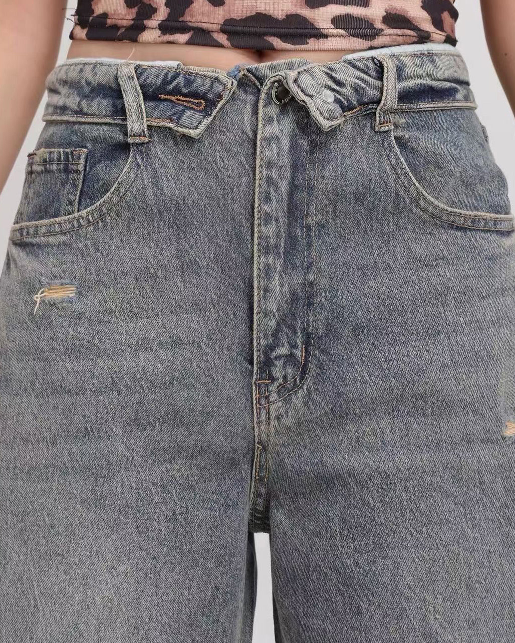 SeeSee Paris | Barrel jeans fold over Desy Blauw