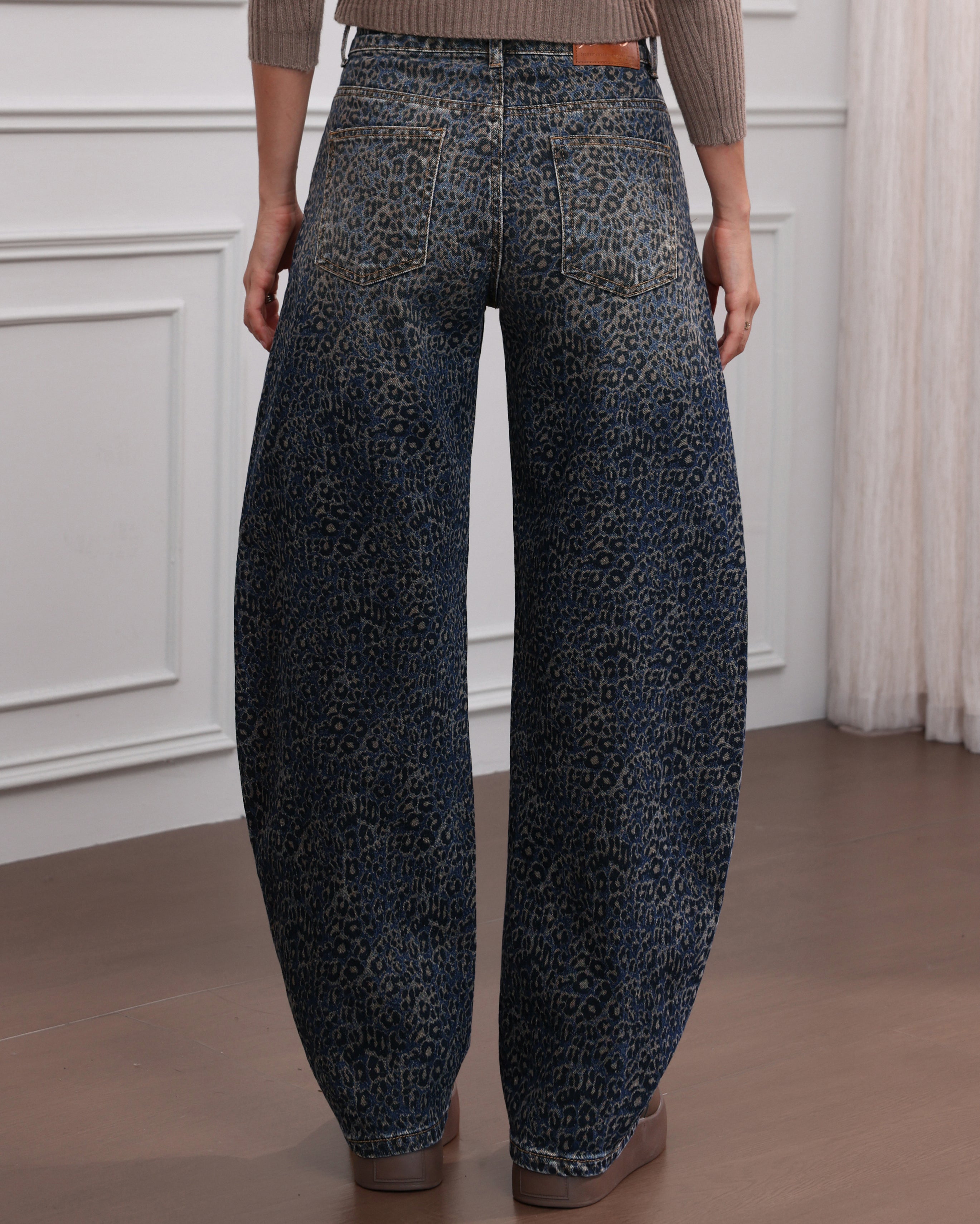 Jewelly | Ballon jeans panterprint Neleya Donkerblauw
