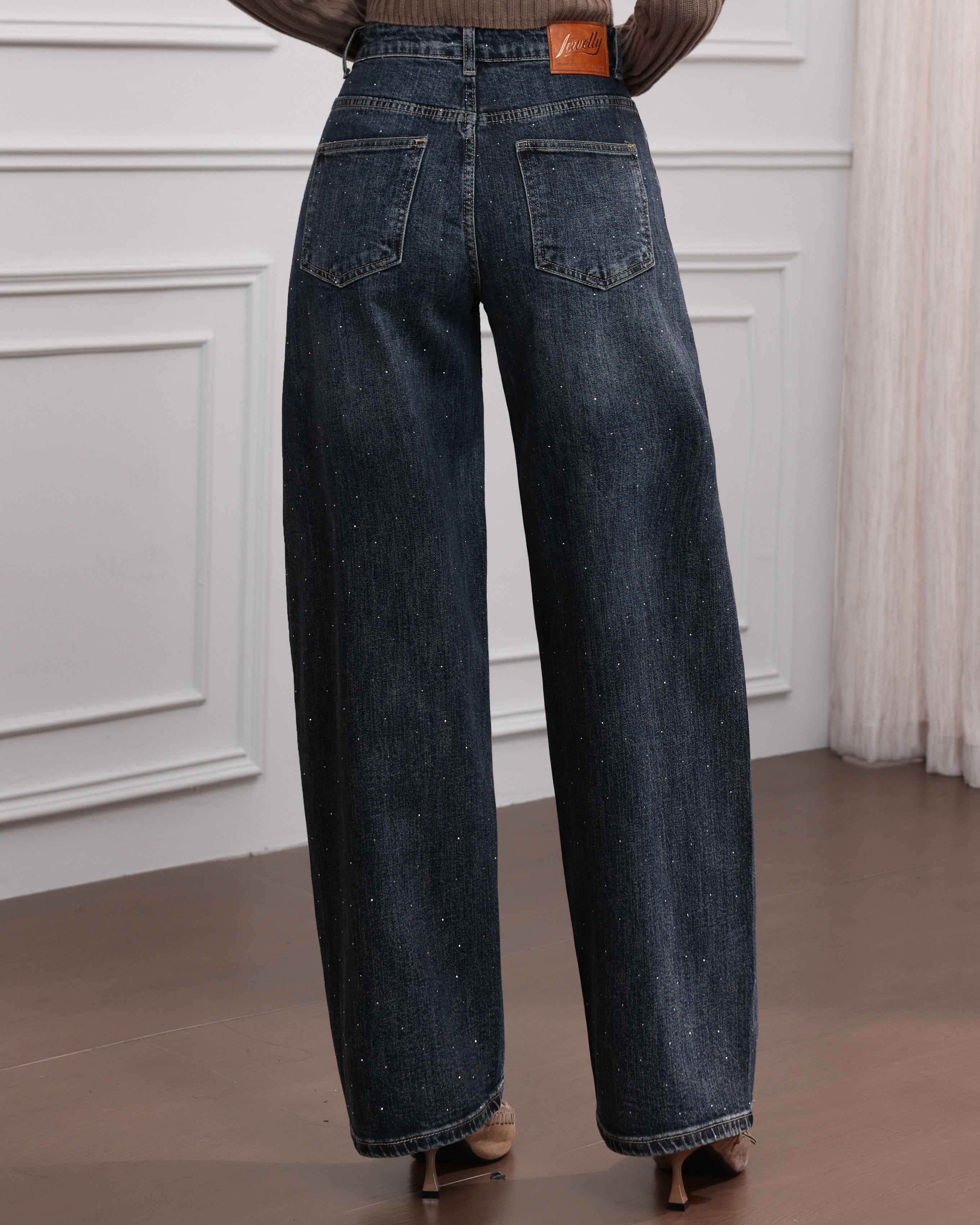 Jewelly | Ballon jeans met strass Semmie Donkerblauw