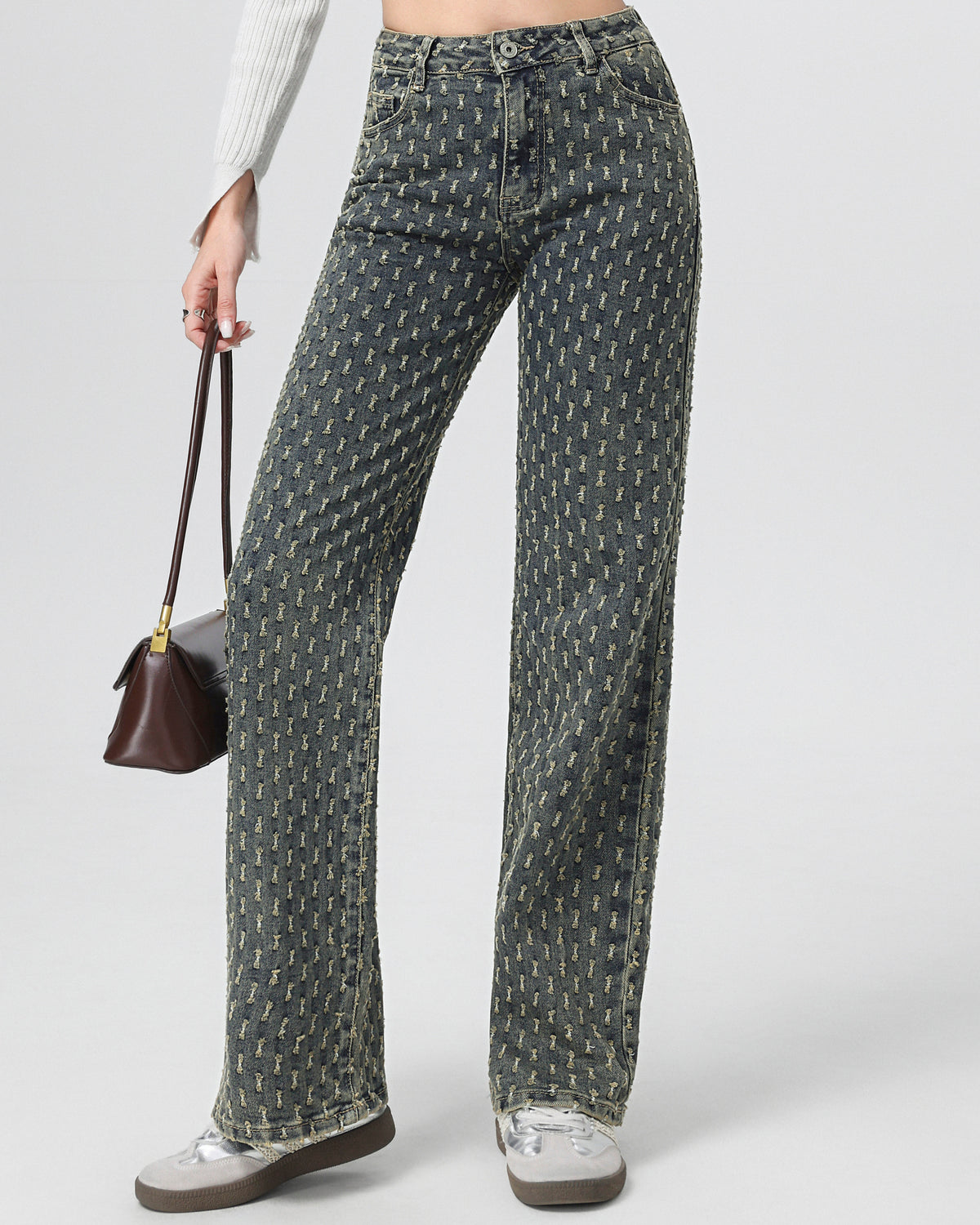 Hello Miss | Wide leg jeans Janey-9 Zand