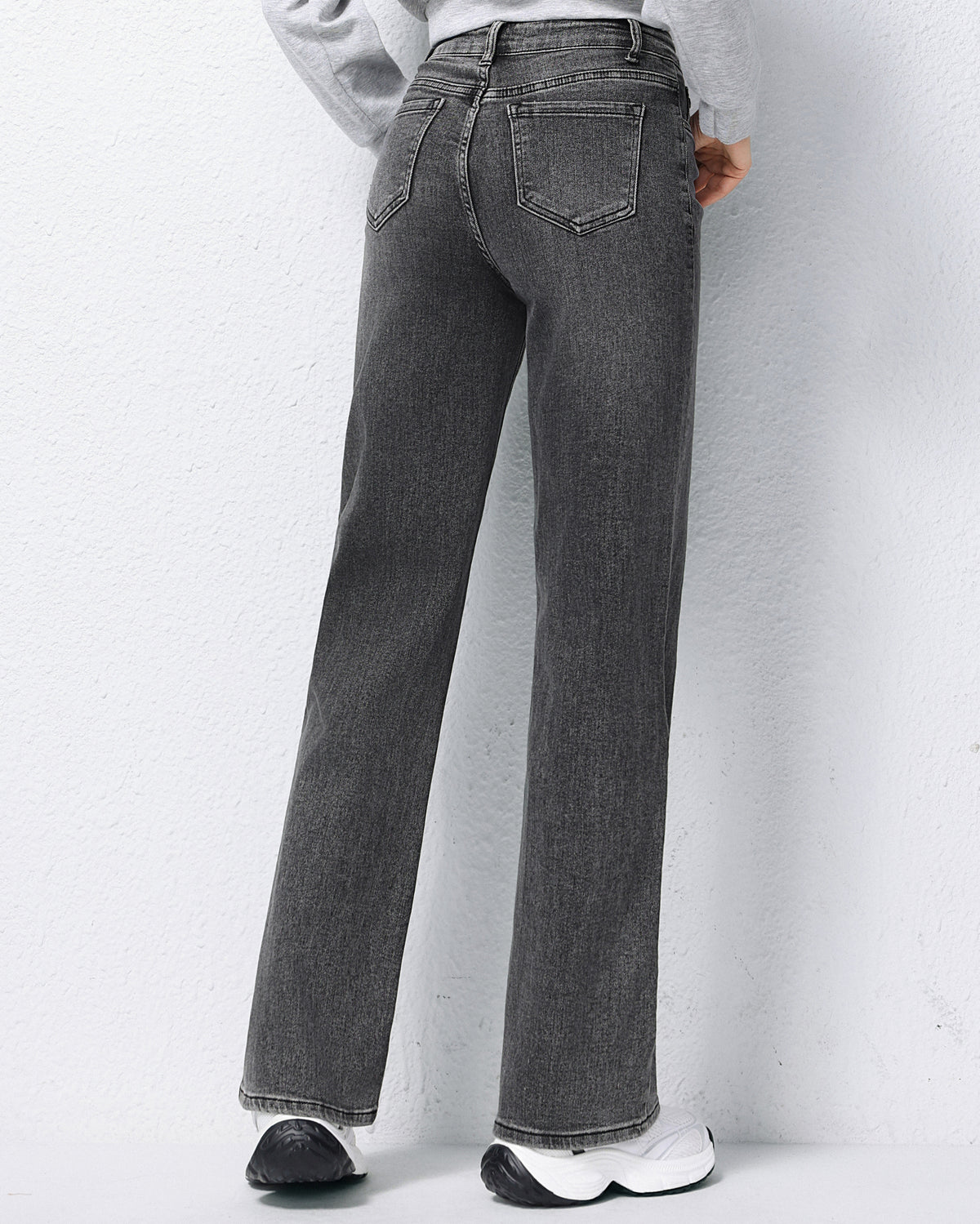 Hello Miss | Wide leg jeans Liz-5 Donkergrijs
