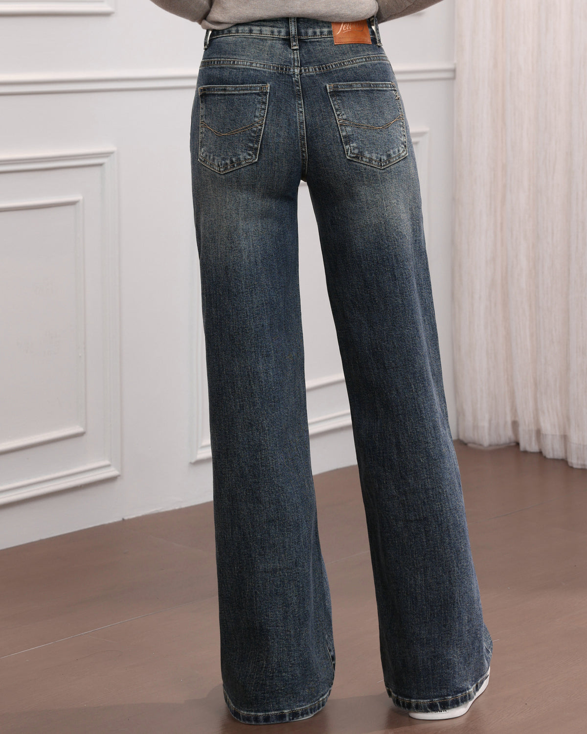 Jewelly | Wide leg jeans Krista Donkerblauw