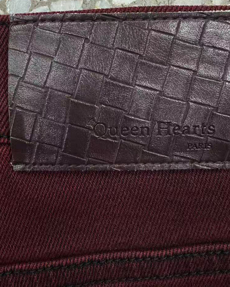 Queen Hearts | Wide leg jeans Nena-3 Bordeaux