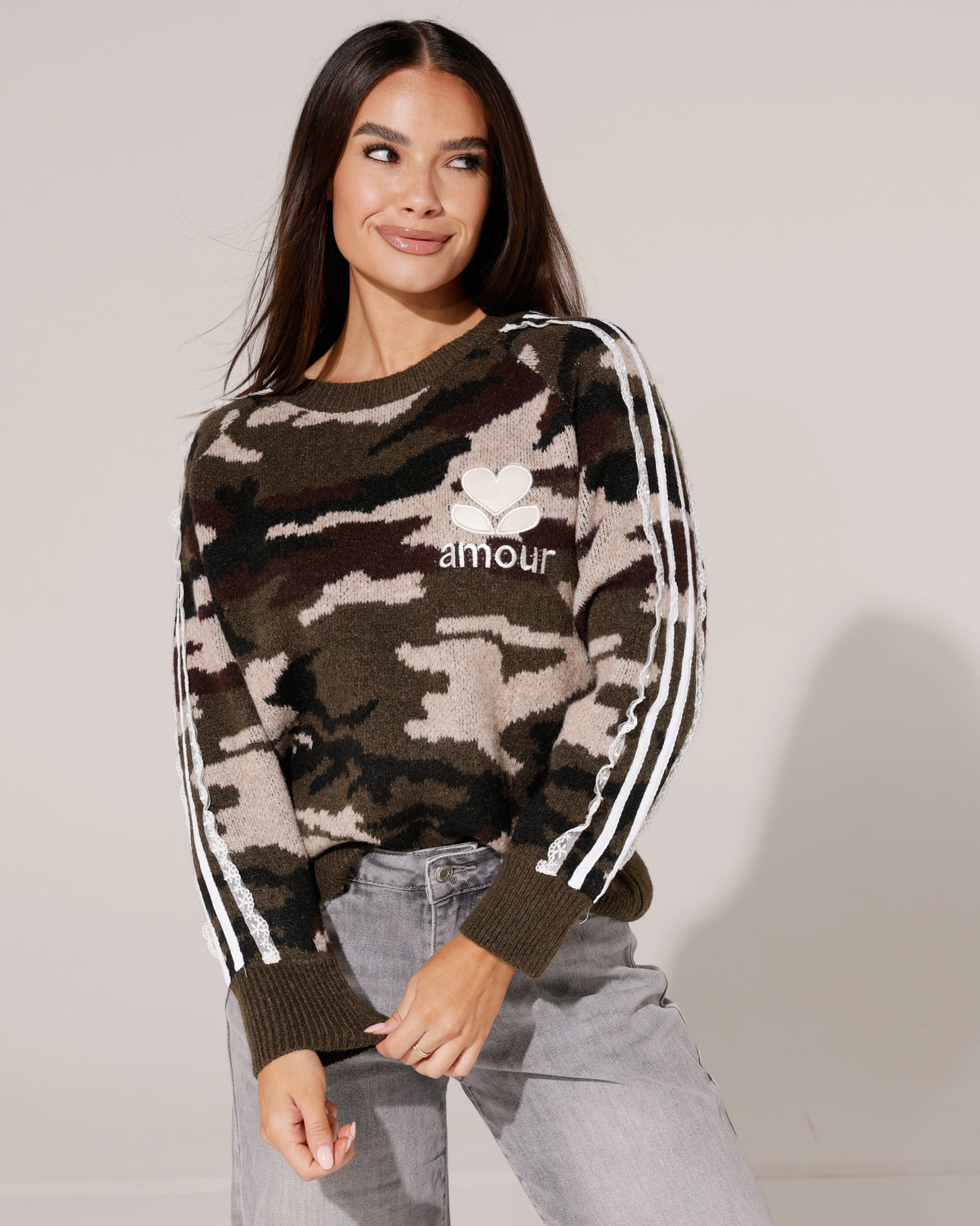 Trui met strepen Amour Camouflage