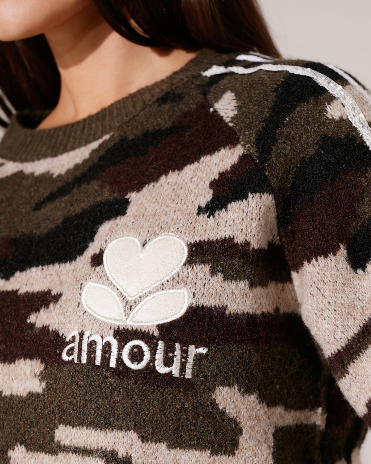 Trui met strepen Amour Camouflage