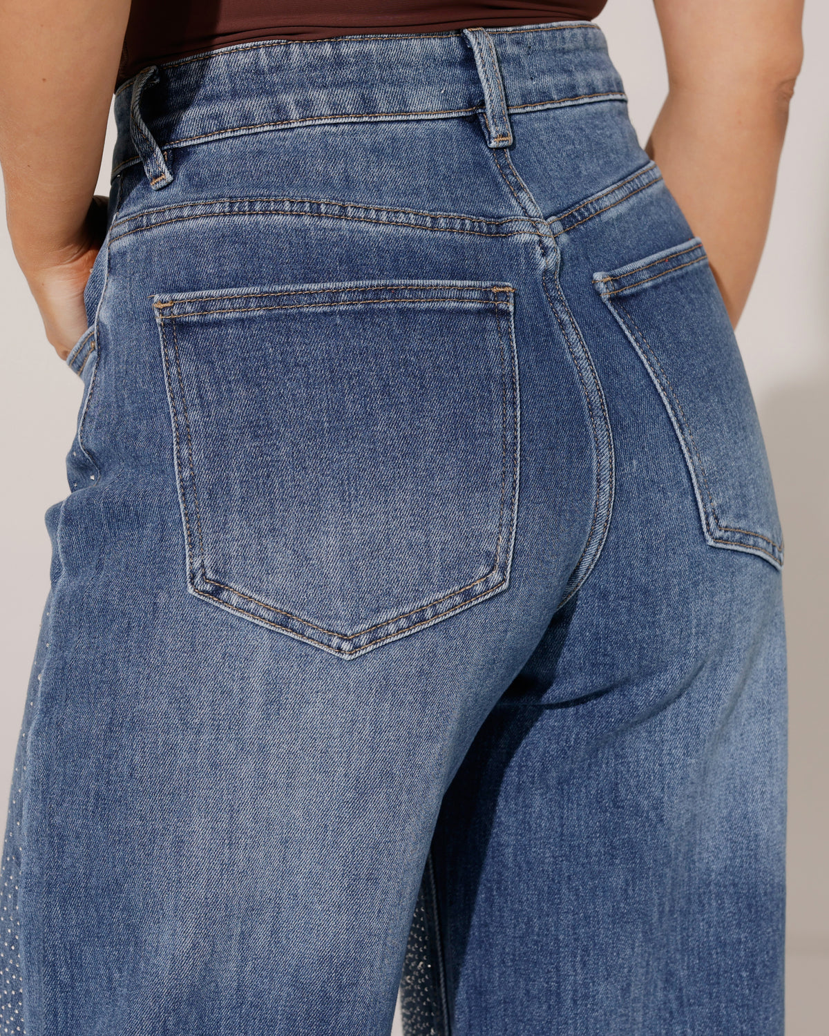 Laulia | Ballon jeans met strass Melle Donkerblauw