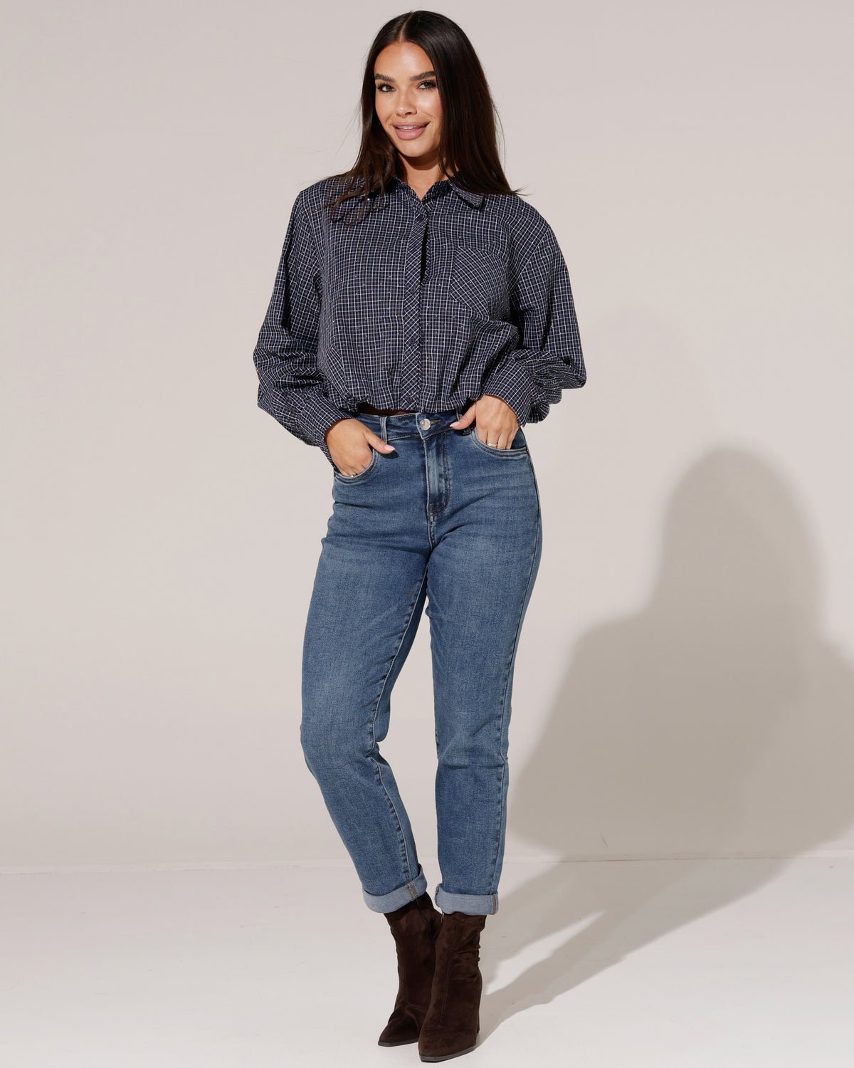 VS Miss | Mom jeans Lizzy Donkerblauw