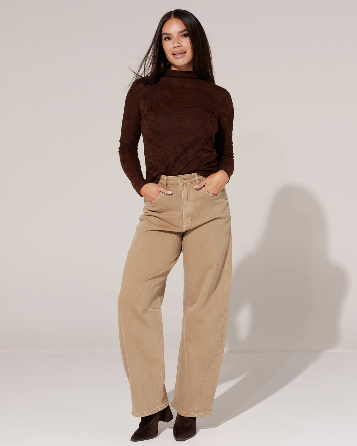 Mesh top Roxy Donkerbruin