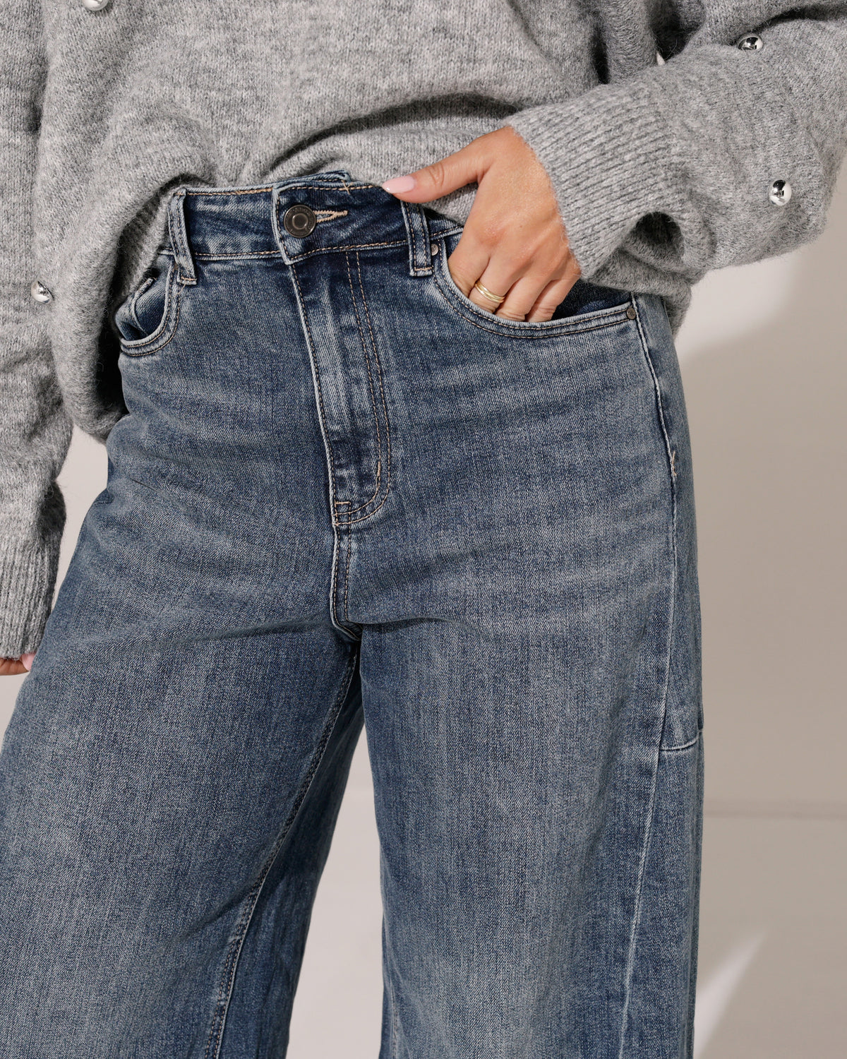 Ana & Lucy | Barrel jeans Lucena Donkerblauw