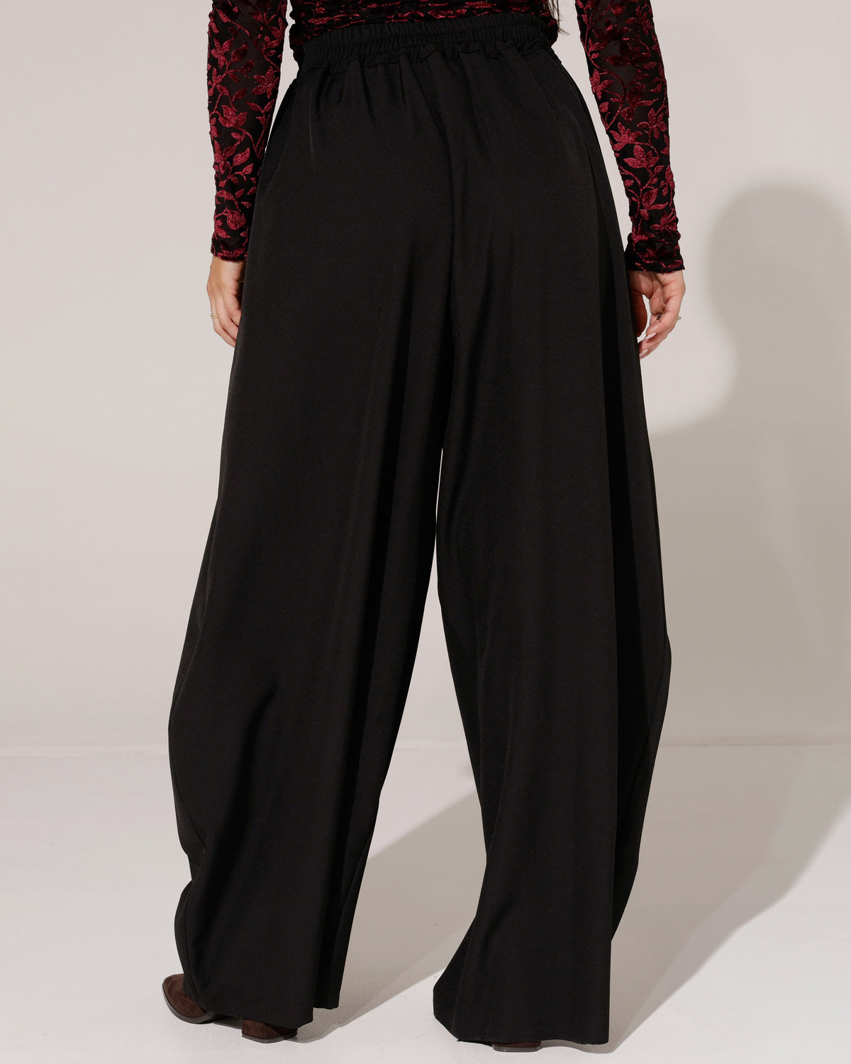 Pantalon met overslag detail Macy Zwart