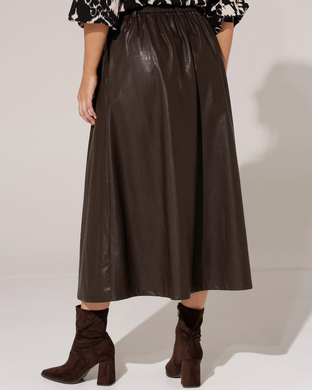 Leatherlook rok Chloe Donkerbruin