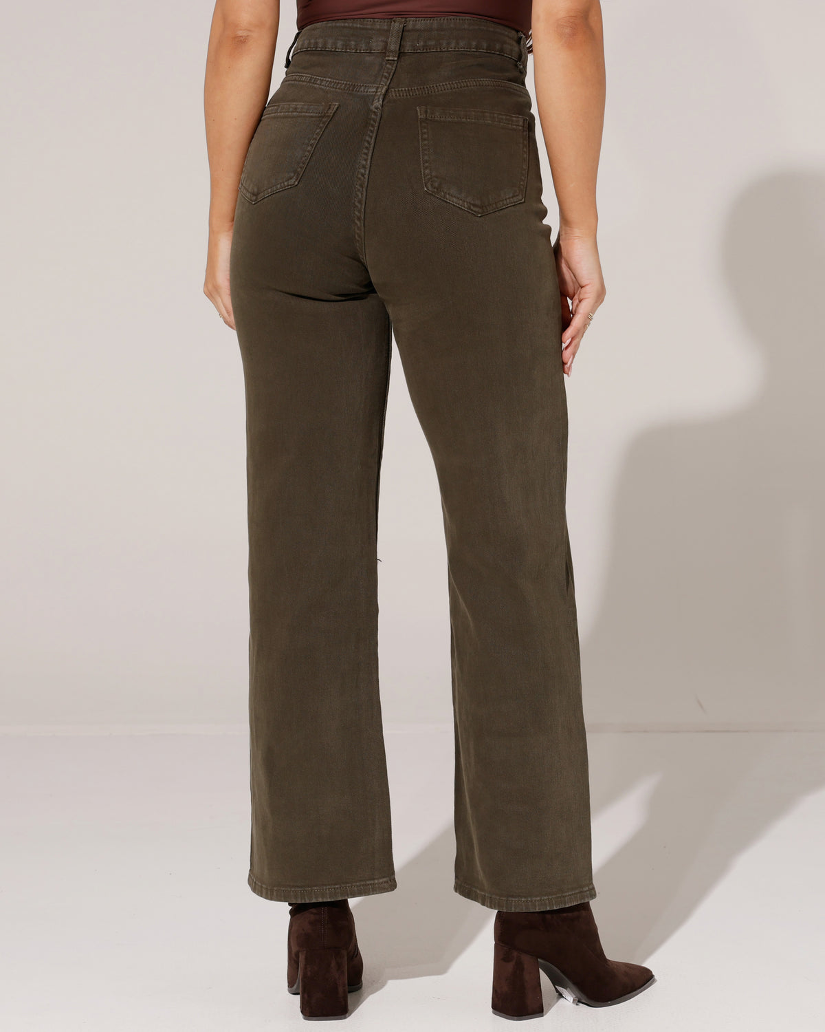 Redseventy | Wide leg jeans Kirsten-19 Donkergroen