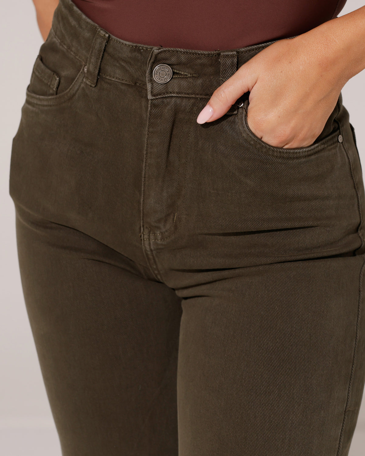 Redseventy | Wide leg jeans Kirsten-19 Donkergroen