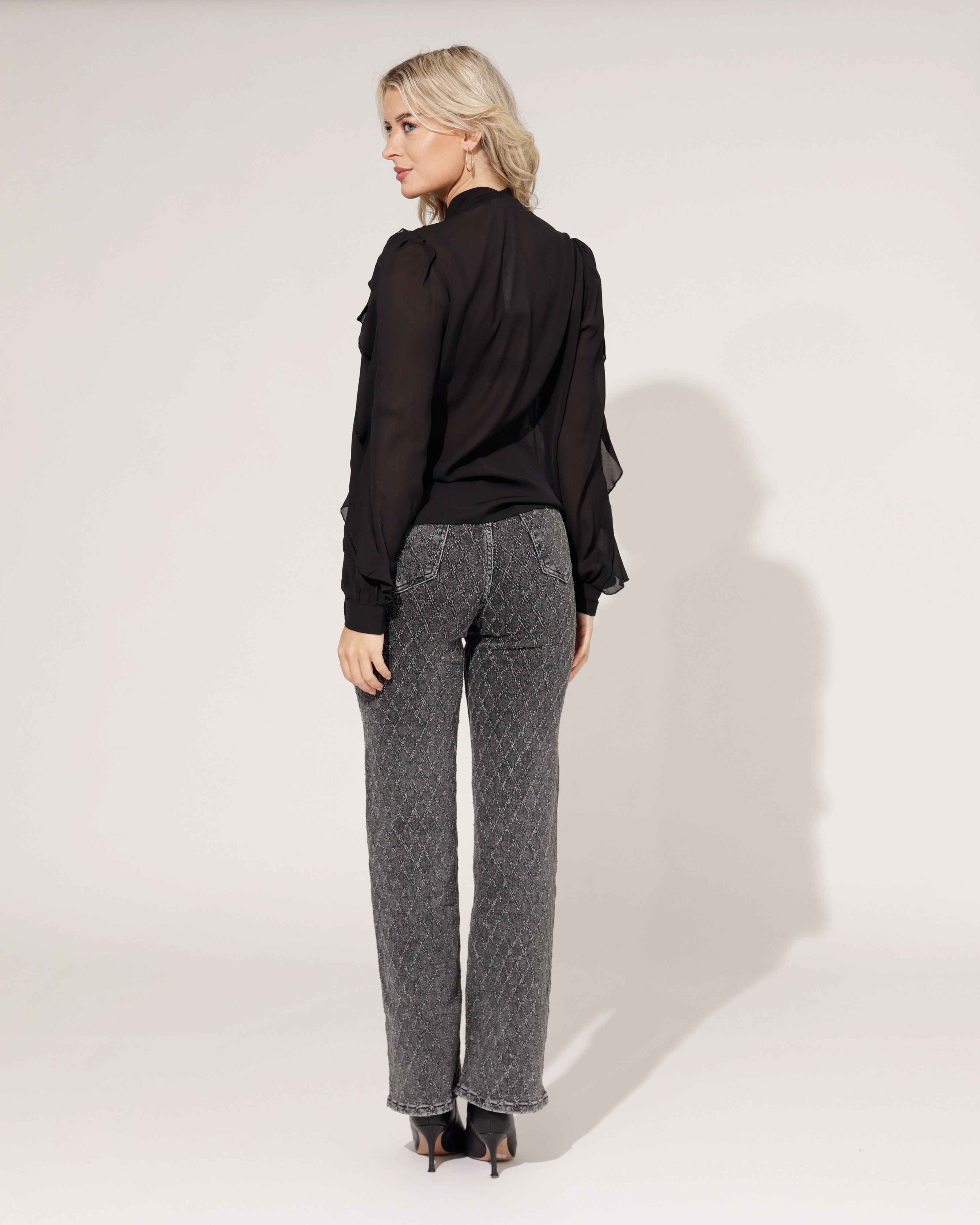Hello Miss | Wide leg jeans Hilley Donkergrijs