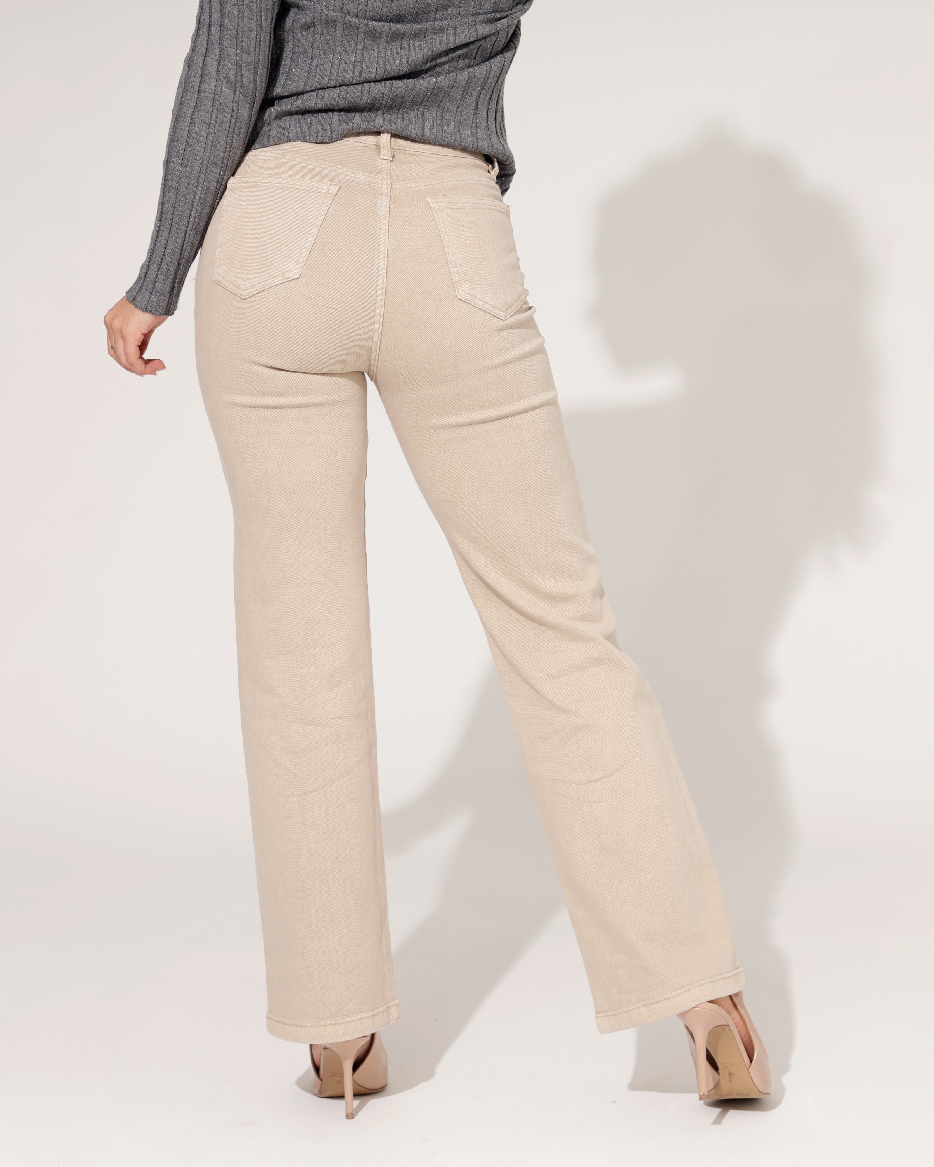 Folyrose | Wide leg jeans Sofia-G Zand