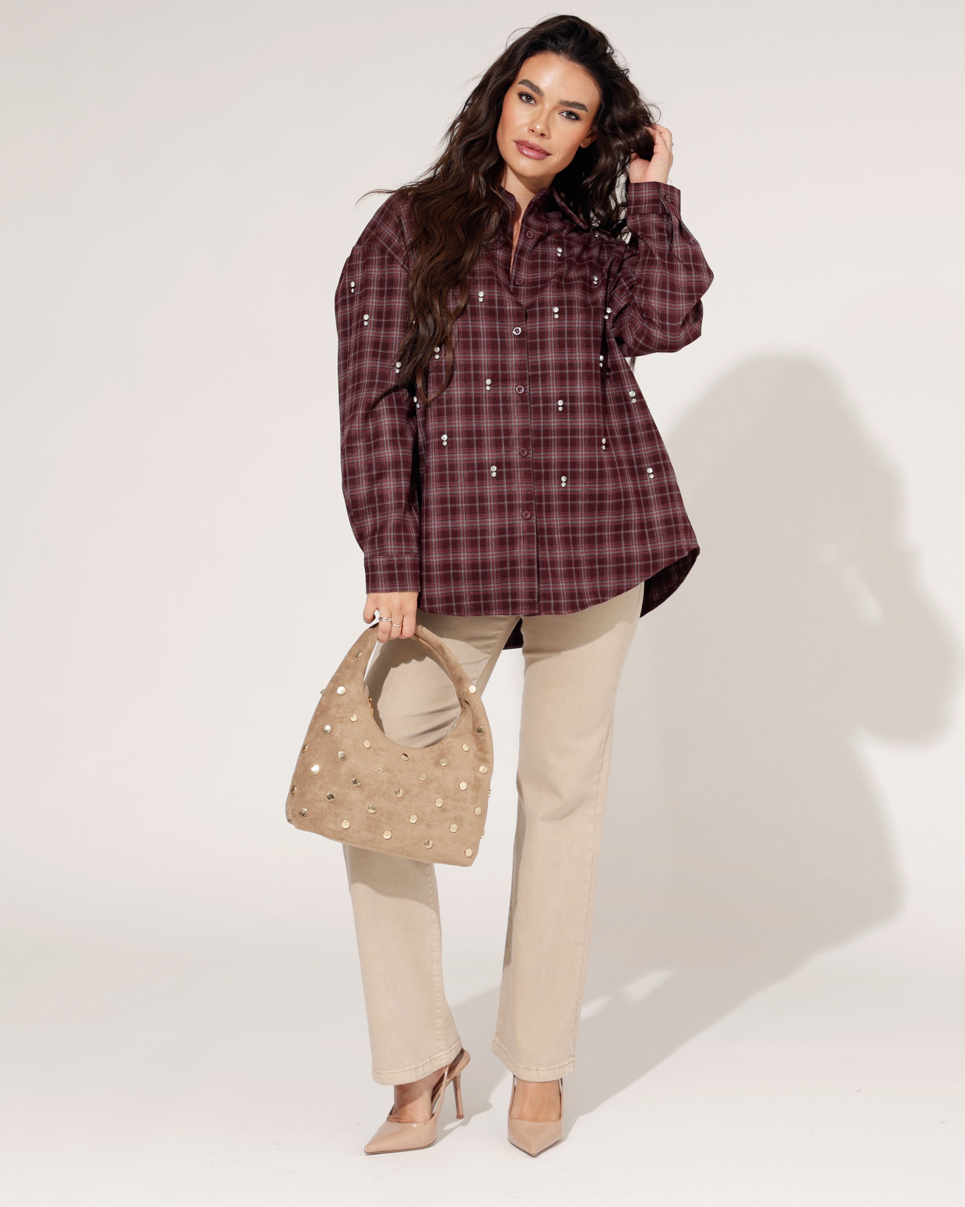 Suede-look Tas Melaniey Taupe