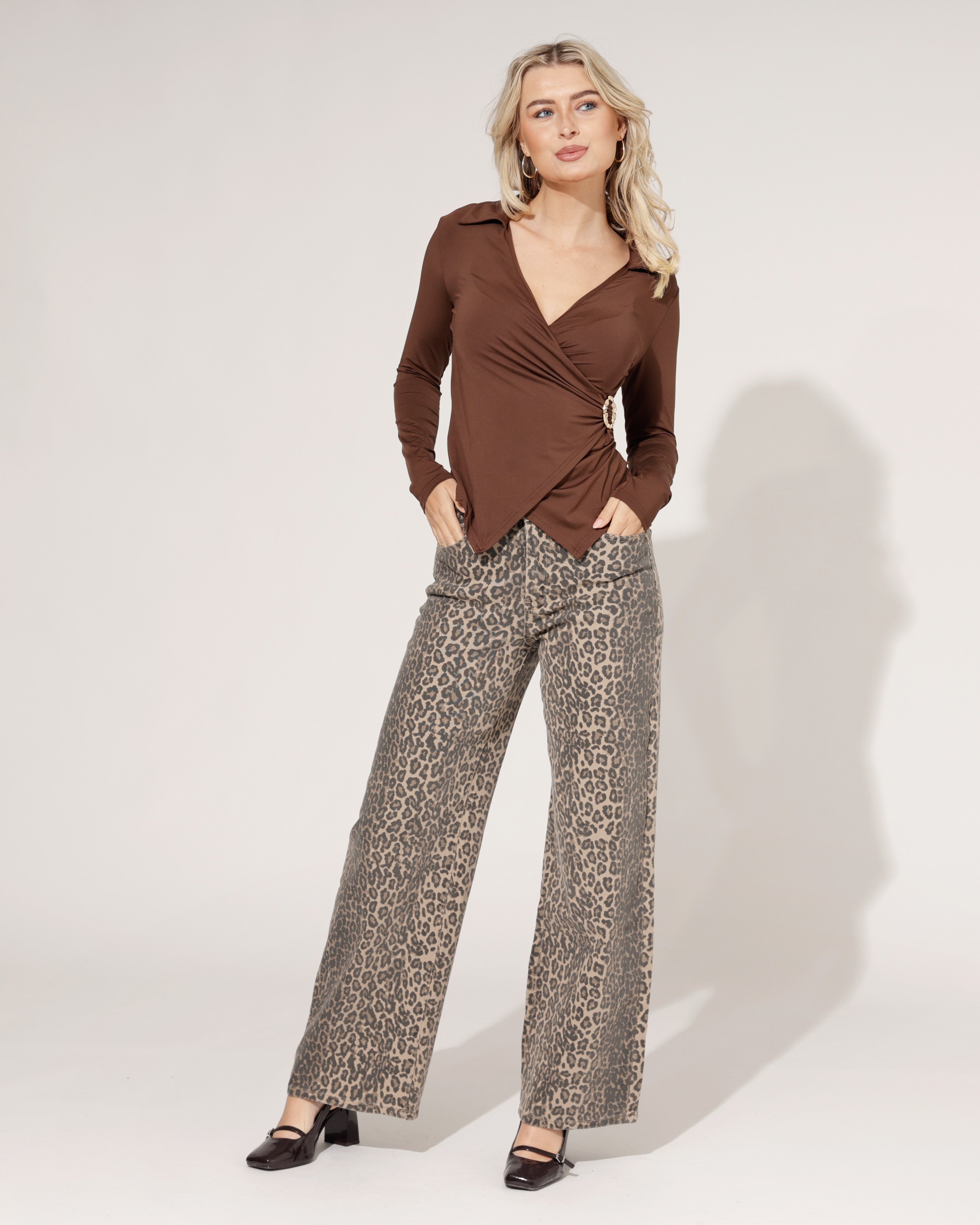 Laulia | Straight jeans, full length Siss Panter Bruin