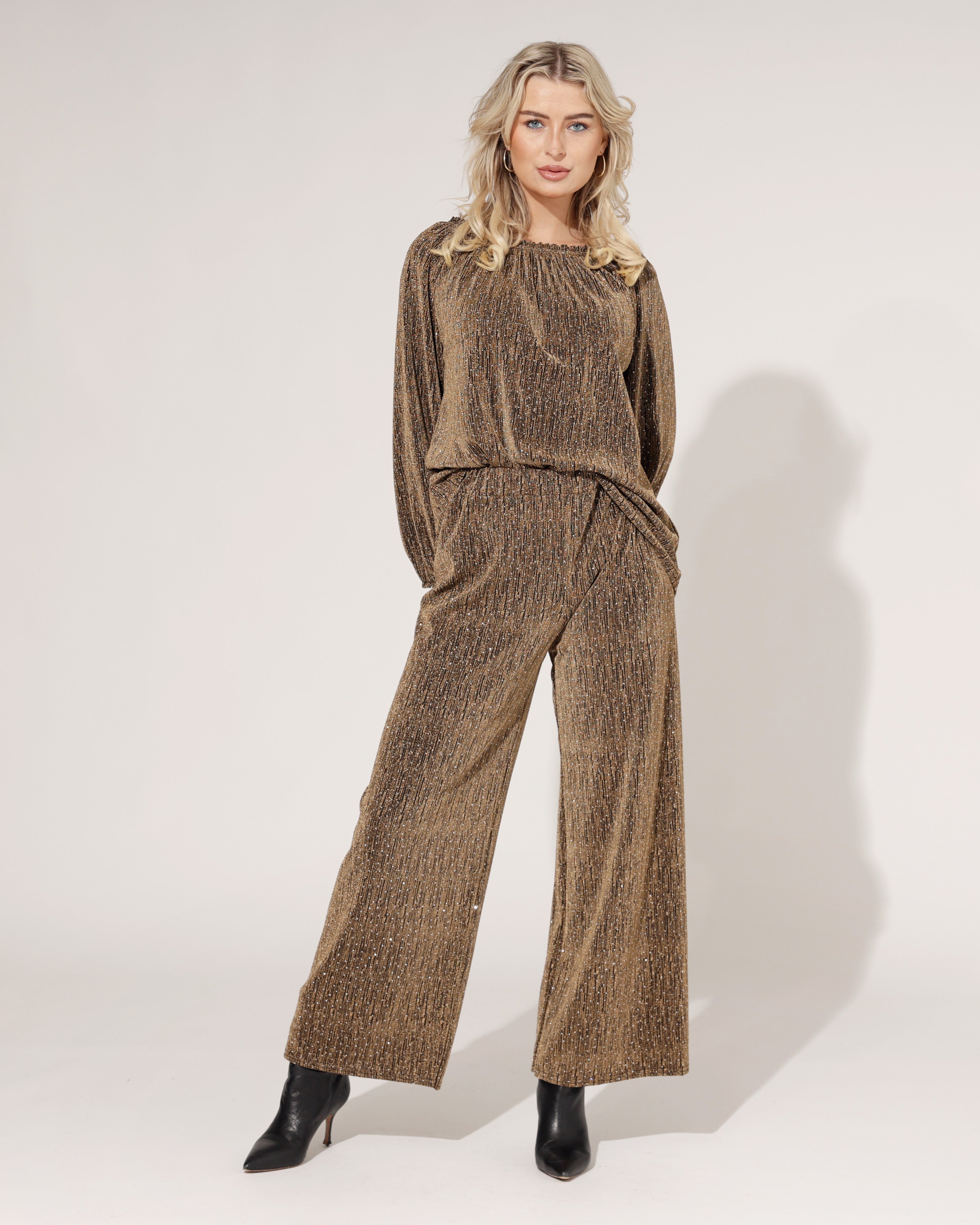 Glitter broek Jamie Goud