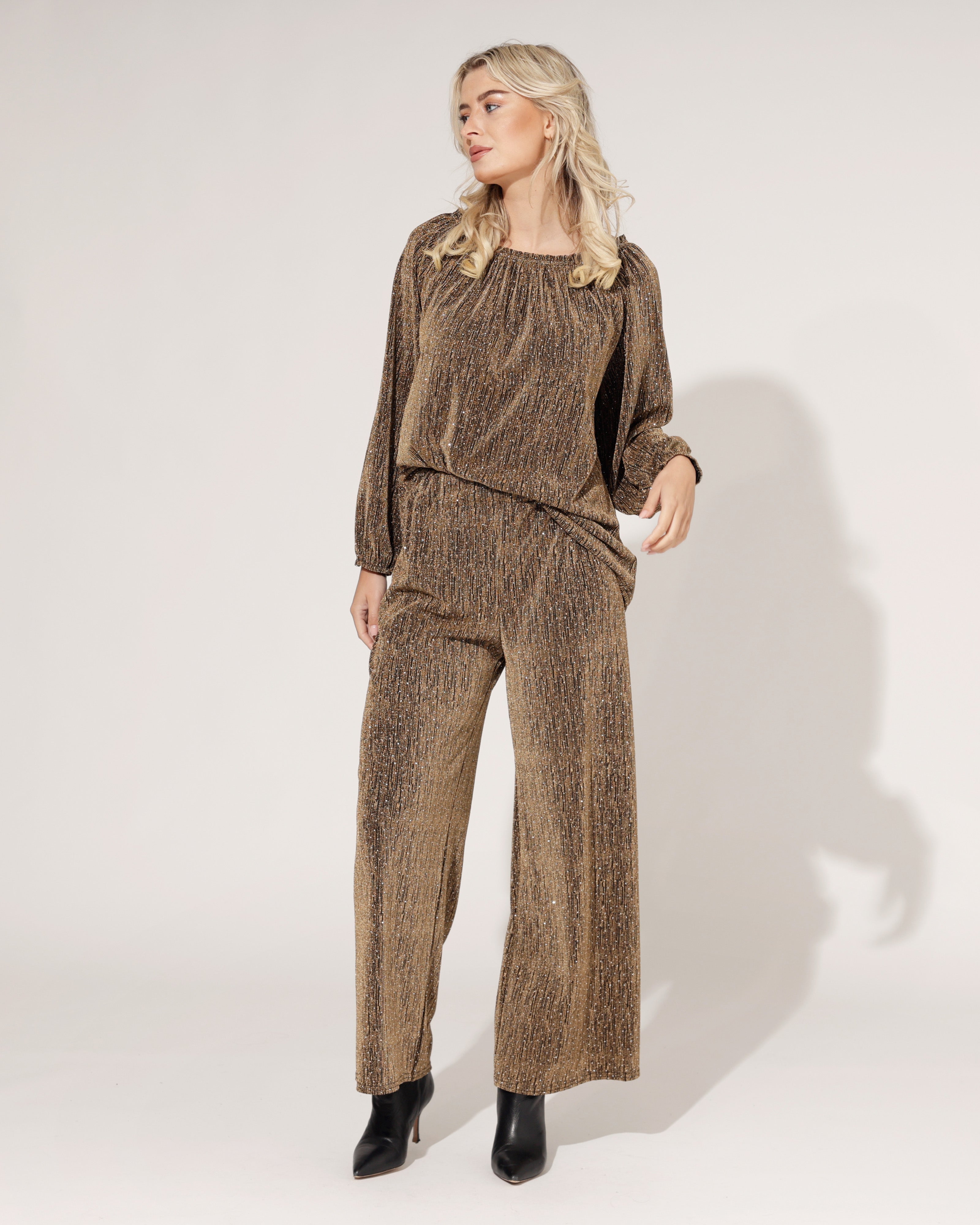 Glitter broek Jamie Goud