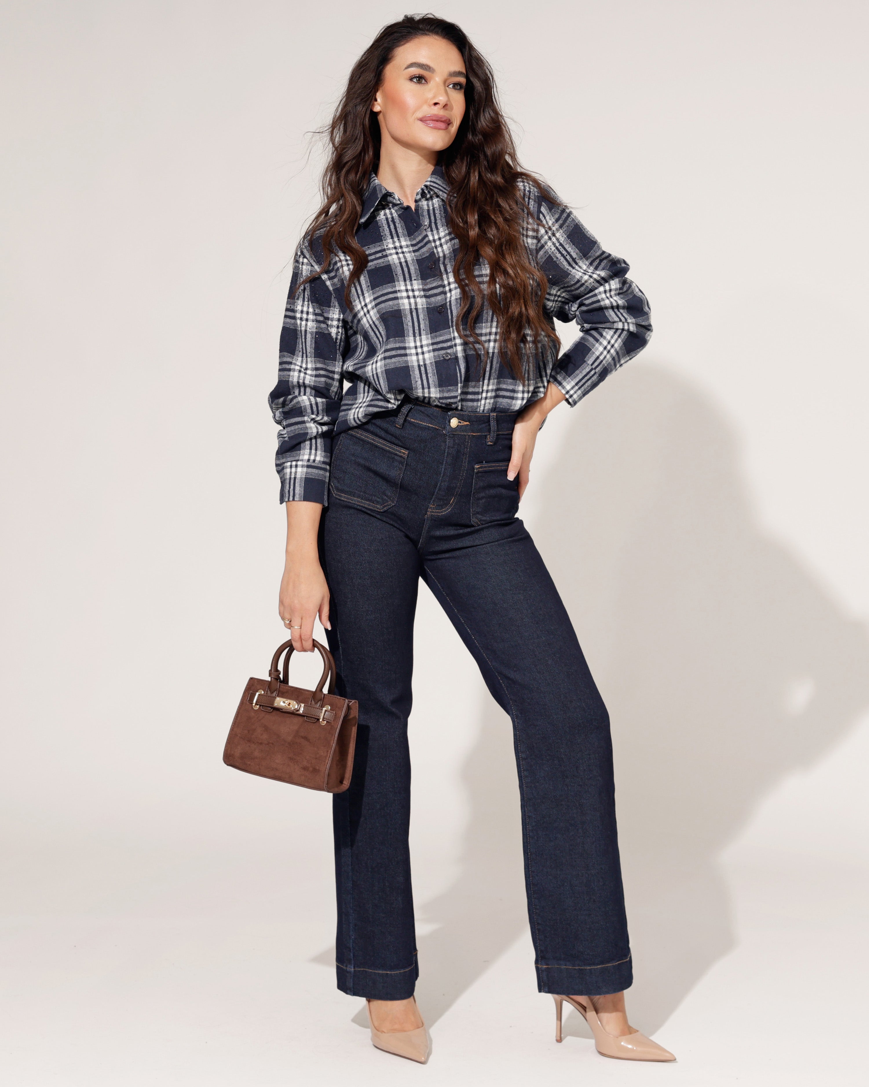 Suede-look Tas Lianne Bruin