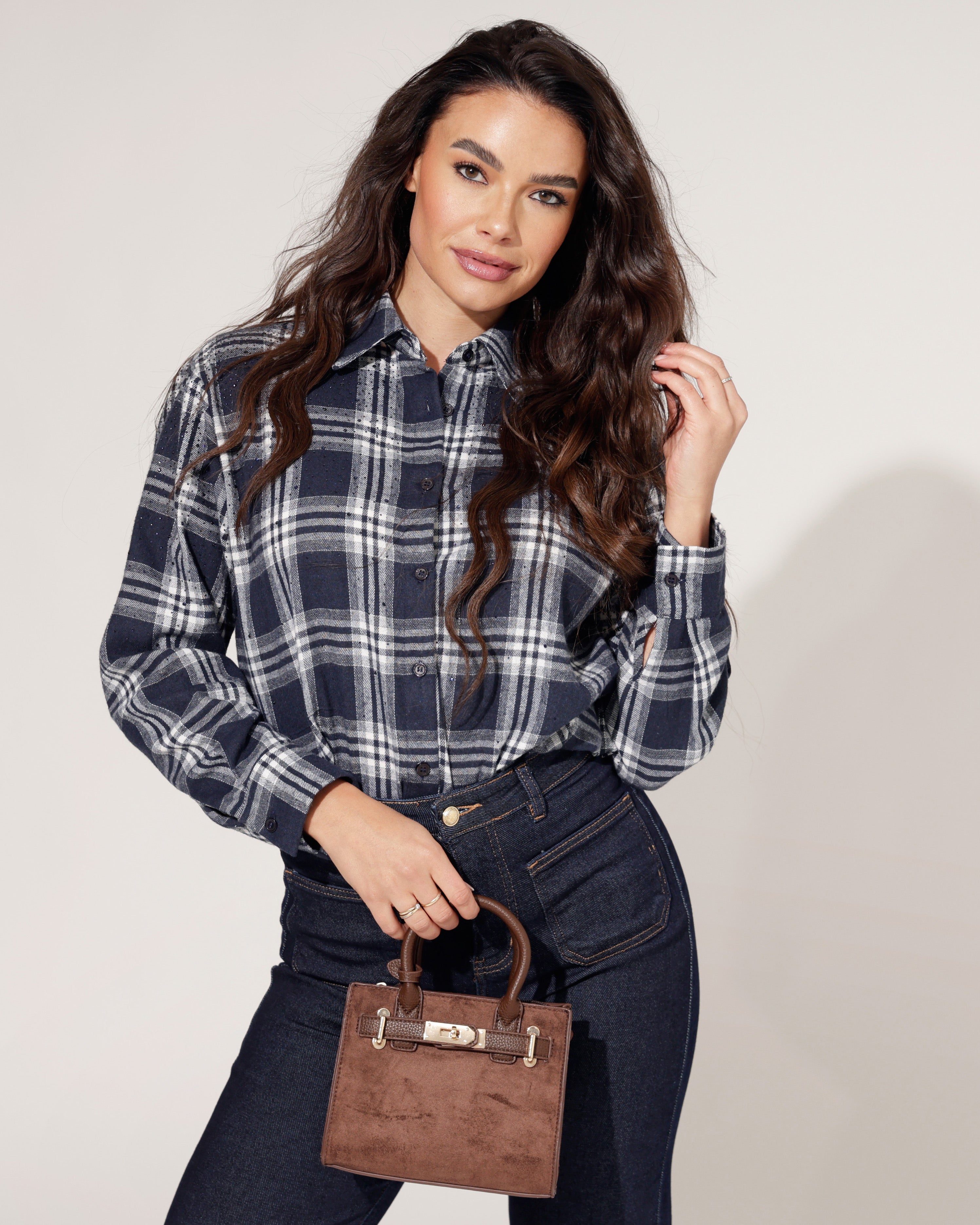 Suede-look Tas Lianne Bruin