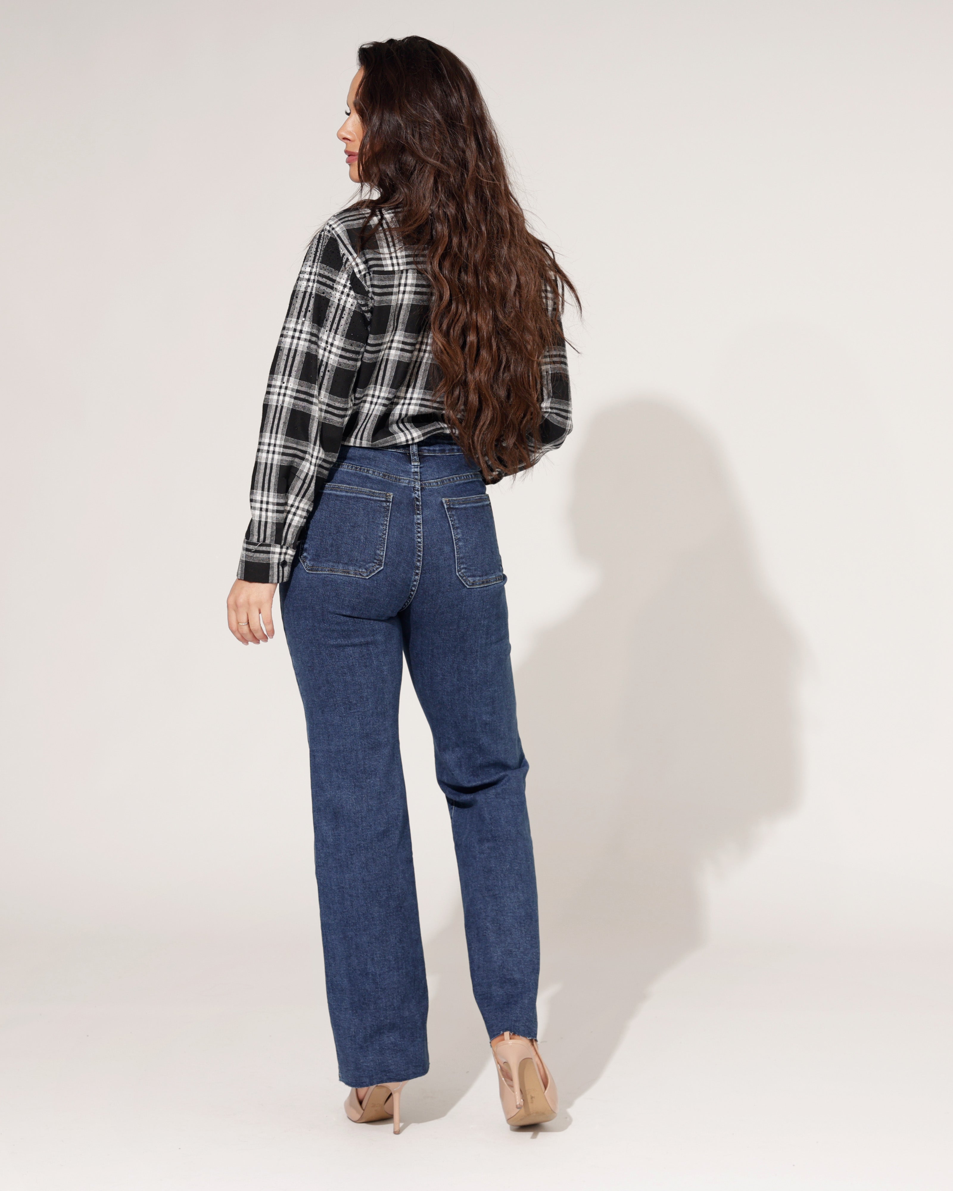 Folyrose | Wide leg jeans Iris-D Donkerblauw