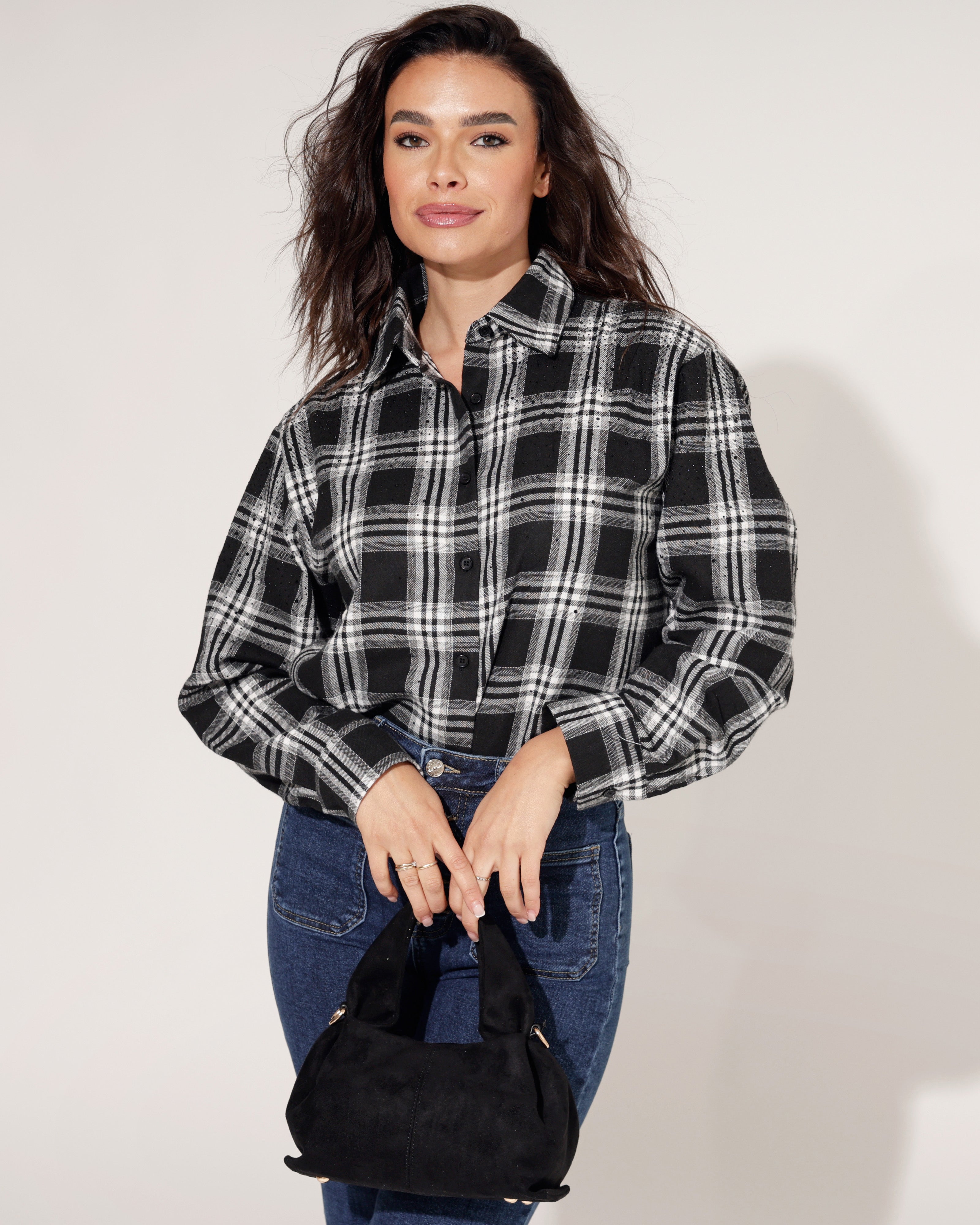 Suede-look schoudertas Amy Zwart