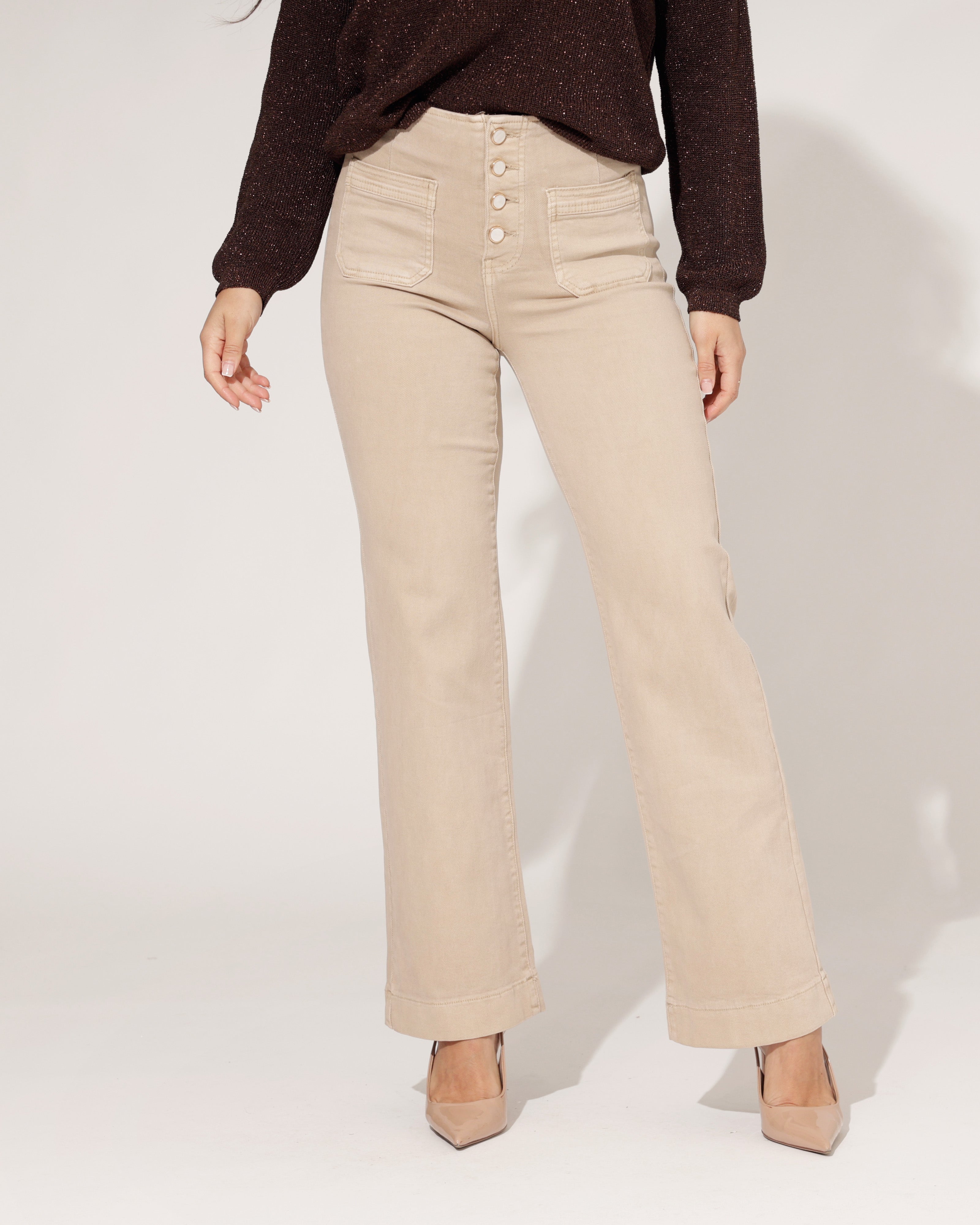 Folyrose | Wide leg jeans Molley-G Zand