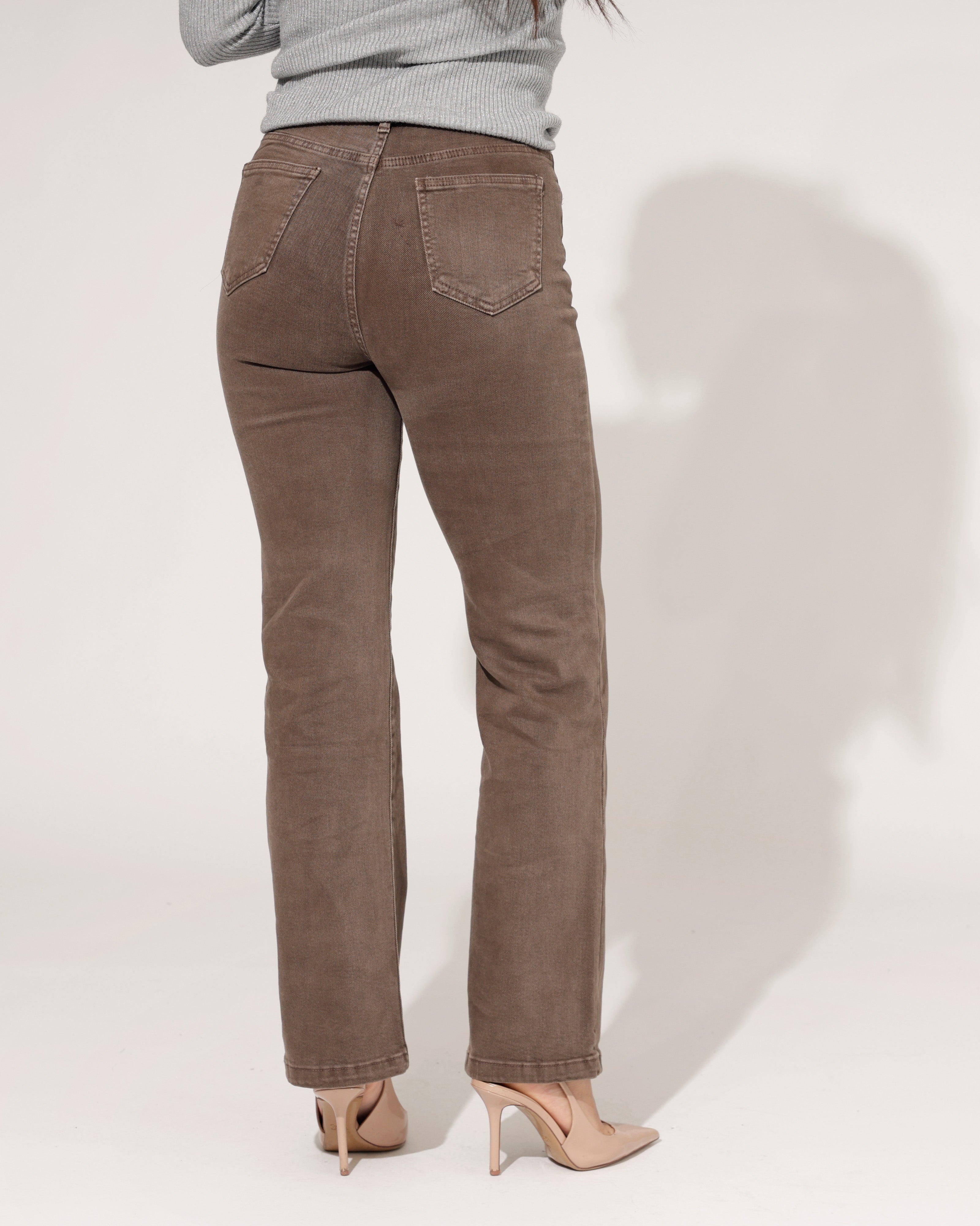 Folyrose | Wide leg jeans Sofia-I3 Bruin