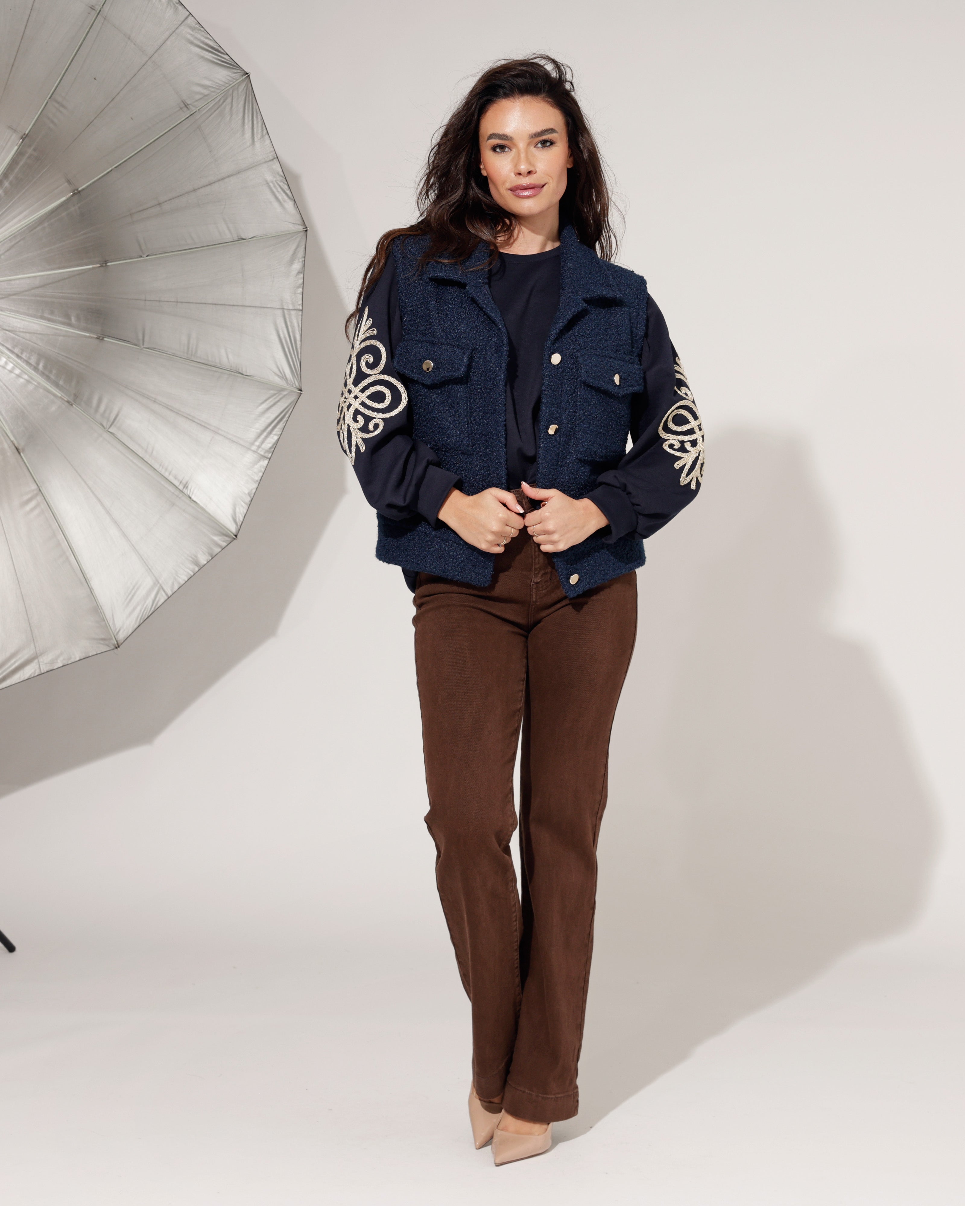 Teddy gilet Nomae Donkerblauw