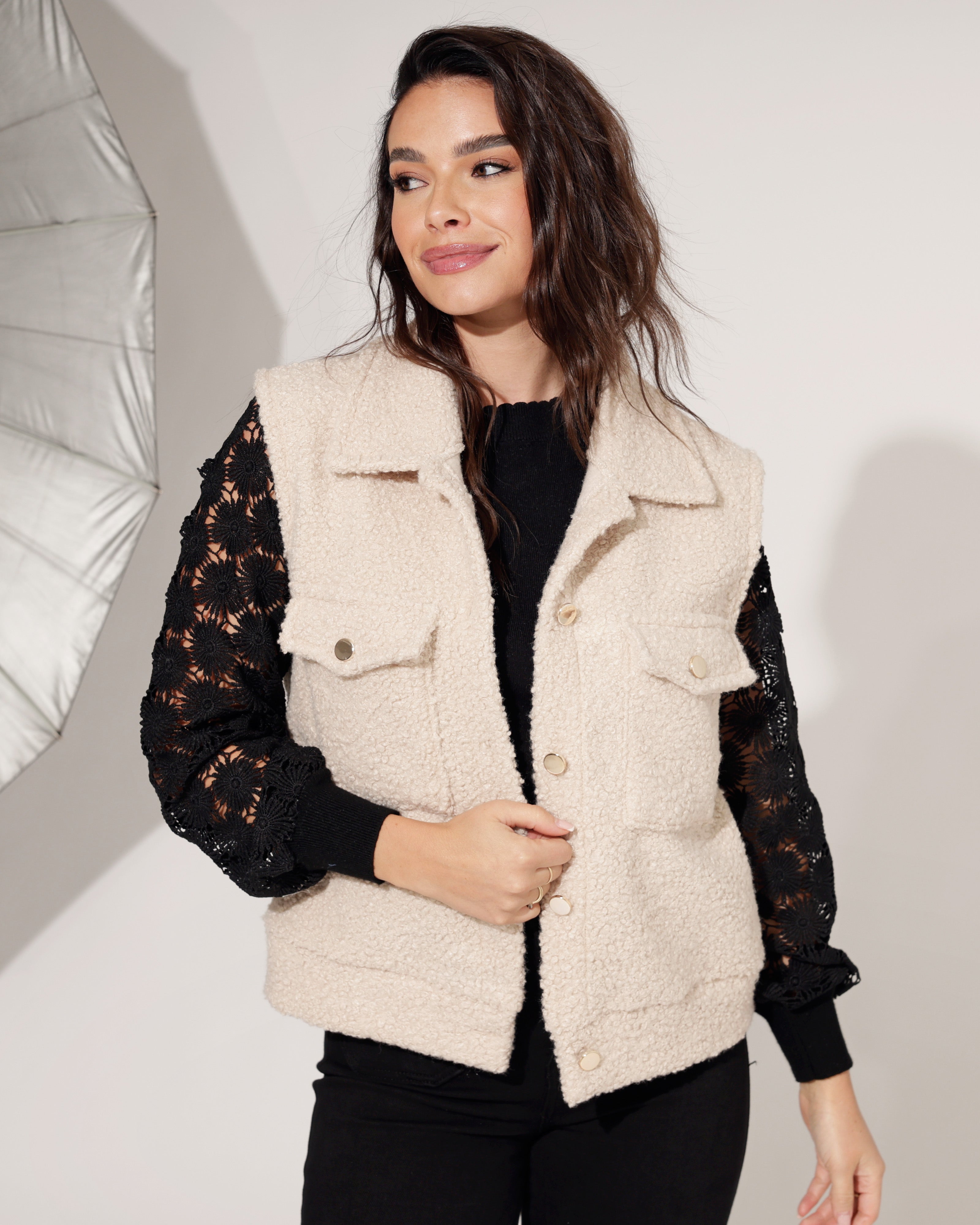 Teddy gilet Claudi Beige