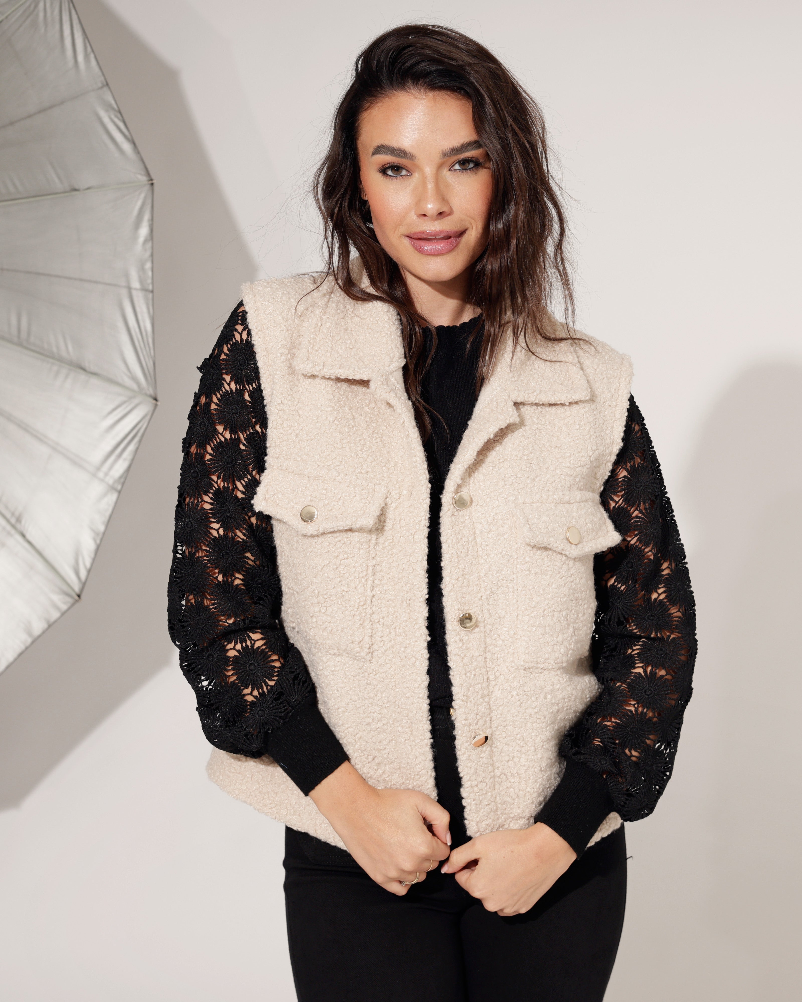 Teddy gilet Claudi Beige
