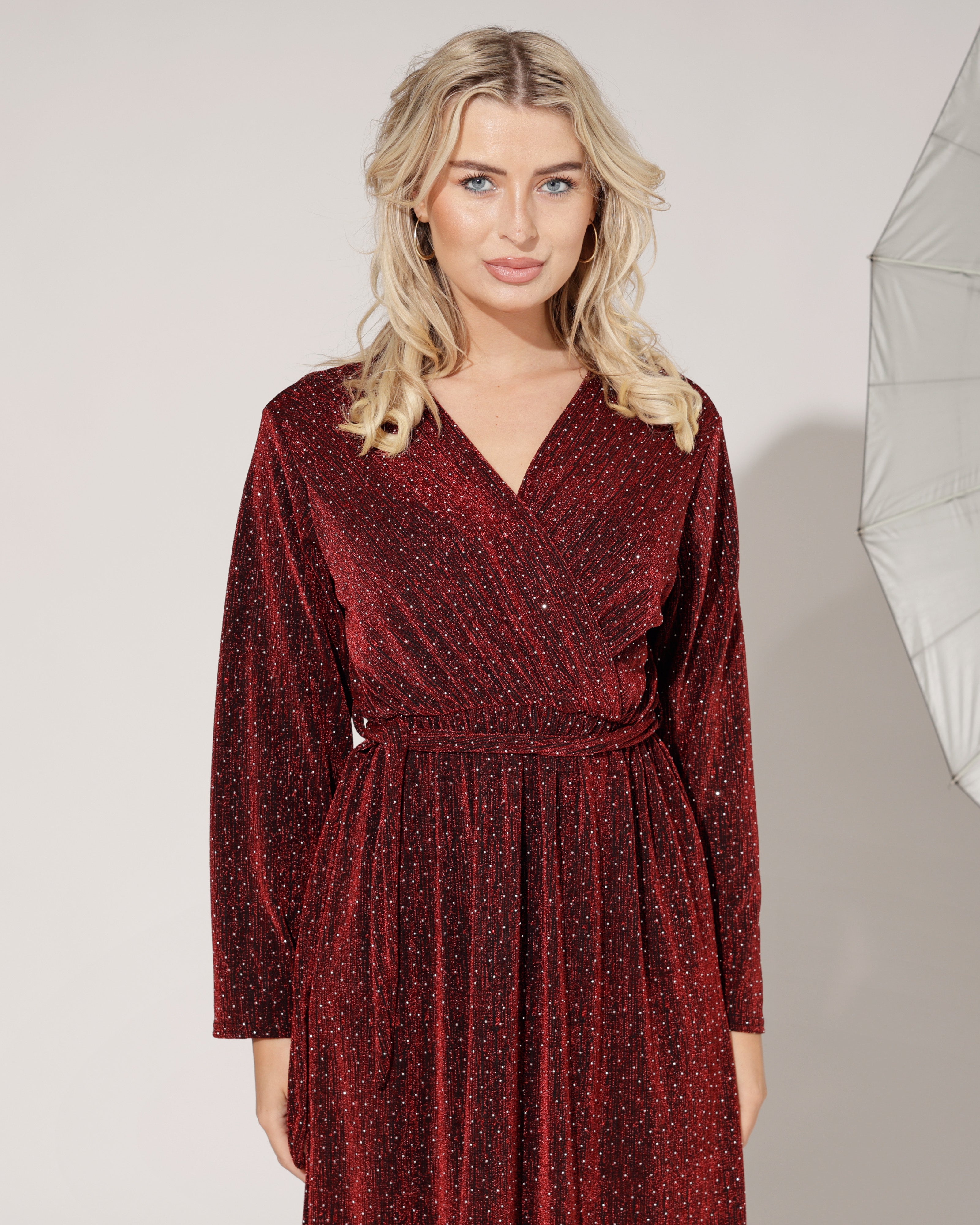 Lange glitter jurk Jonny Rood