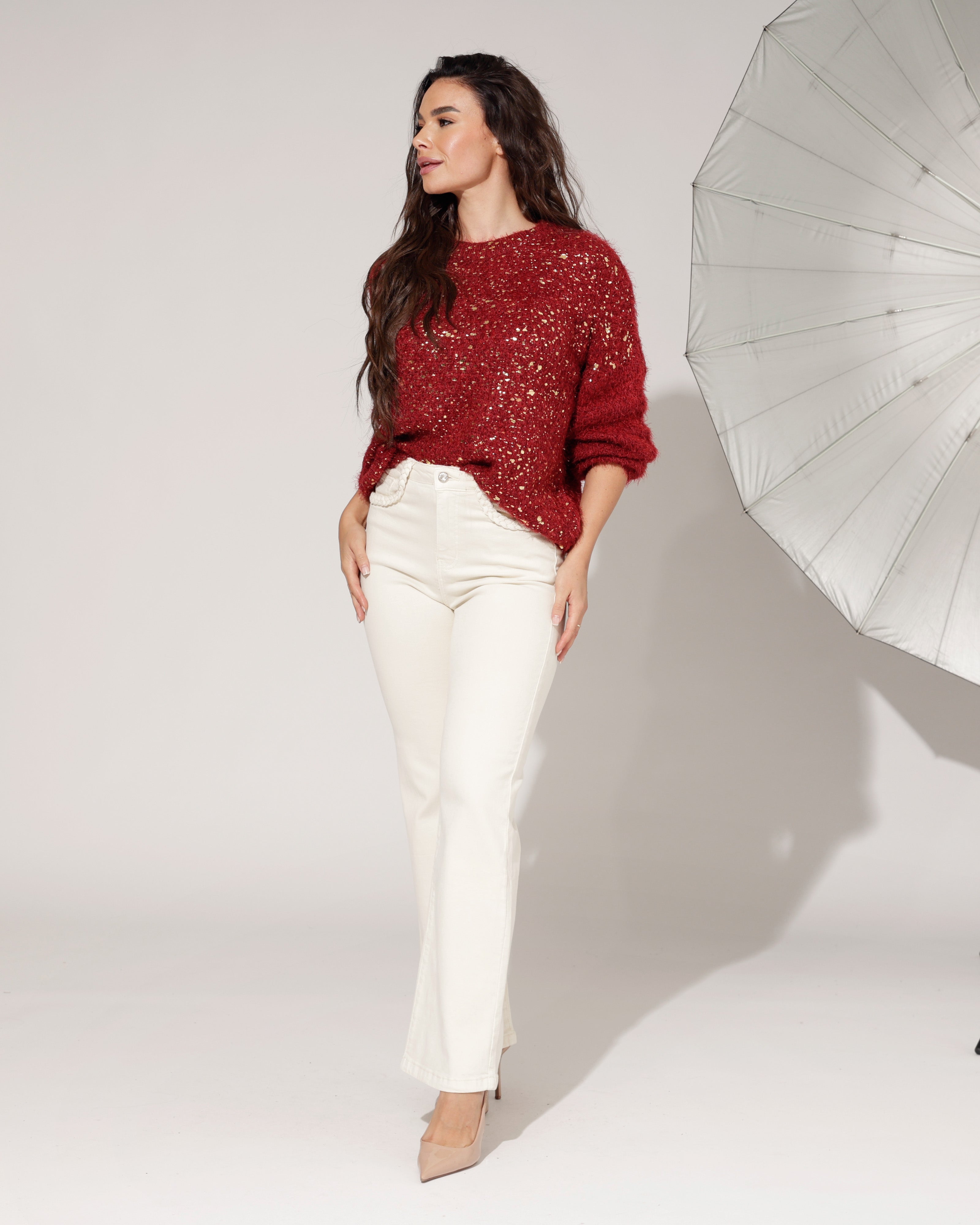 Folyrose | Wide leg jeans Sofia-C Beige