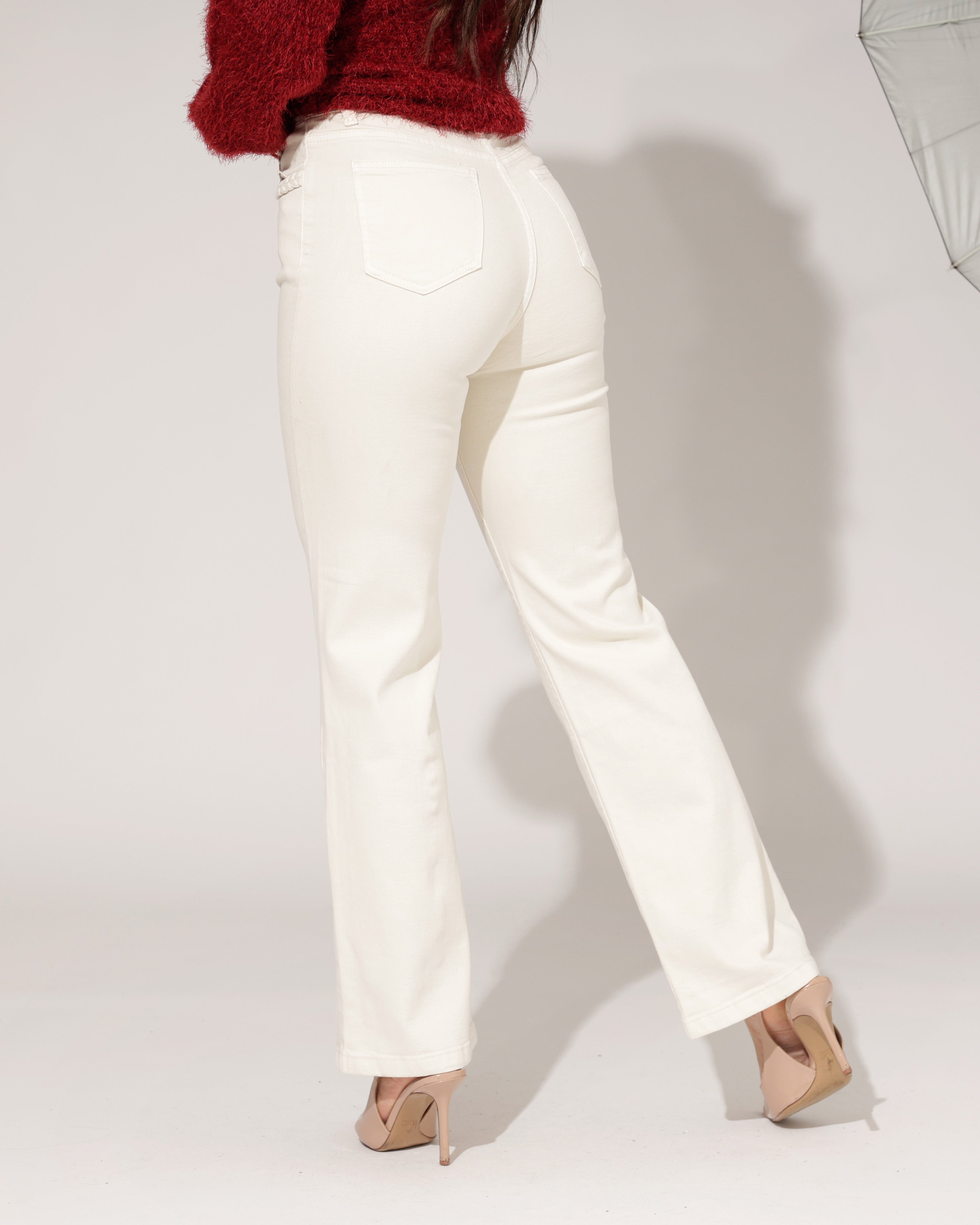 Folyrose | Wide leg jeans Sofia-C Beige
