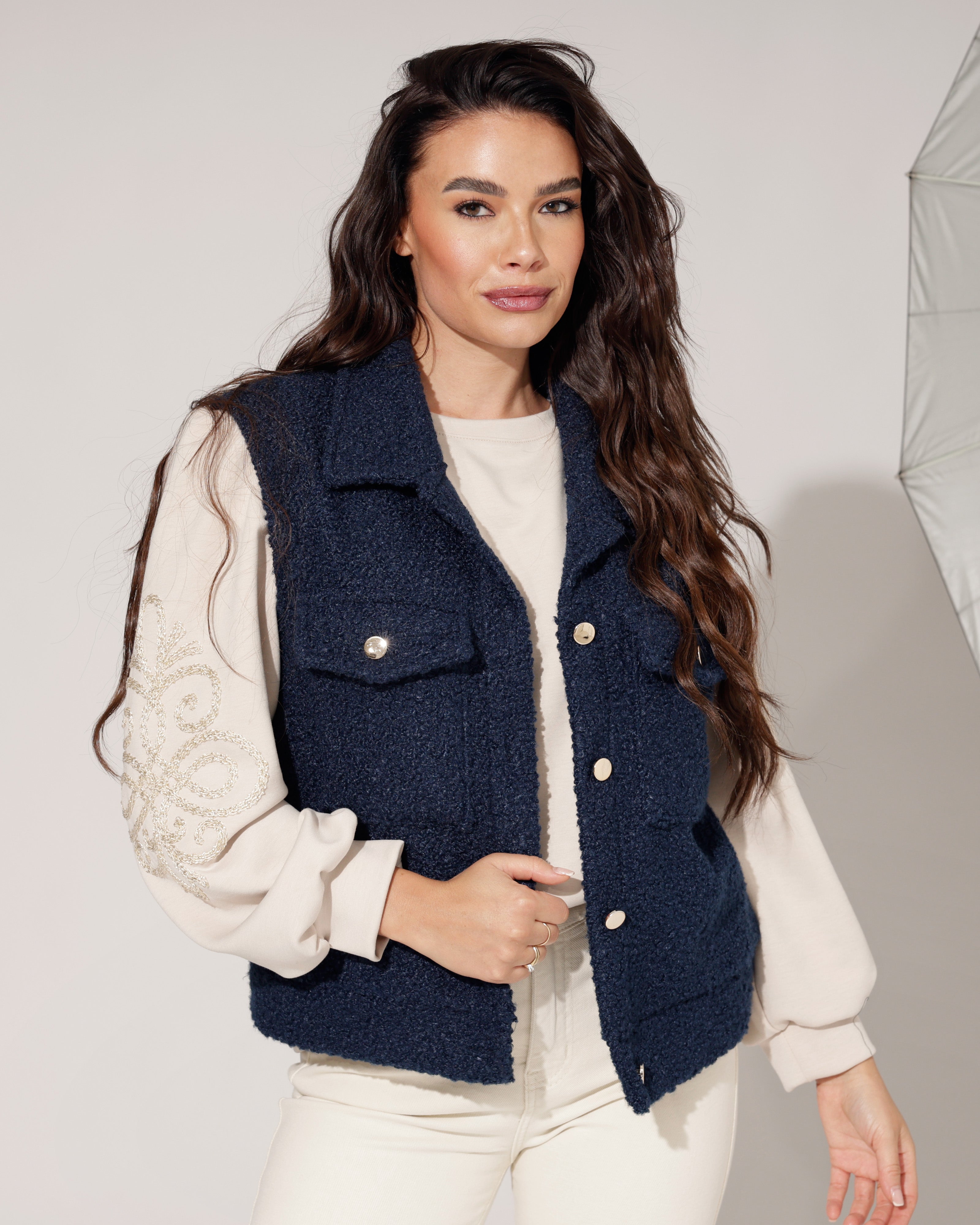 Teddy gilet Nomae Donkerblauw