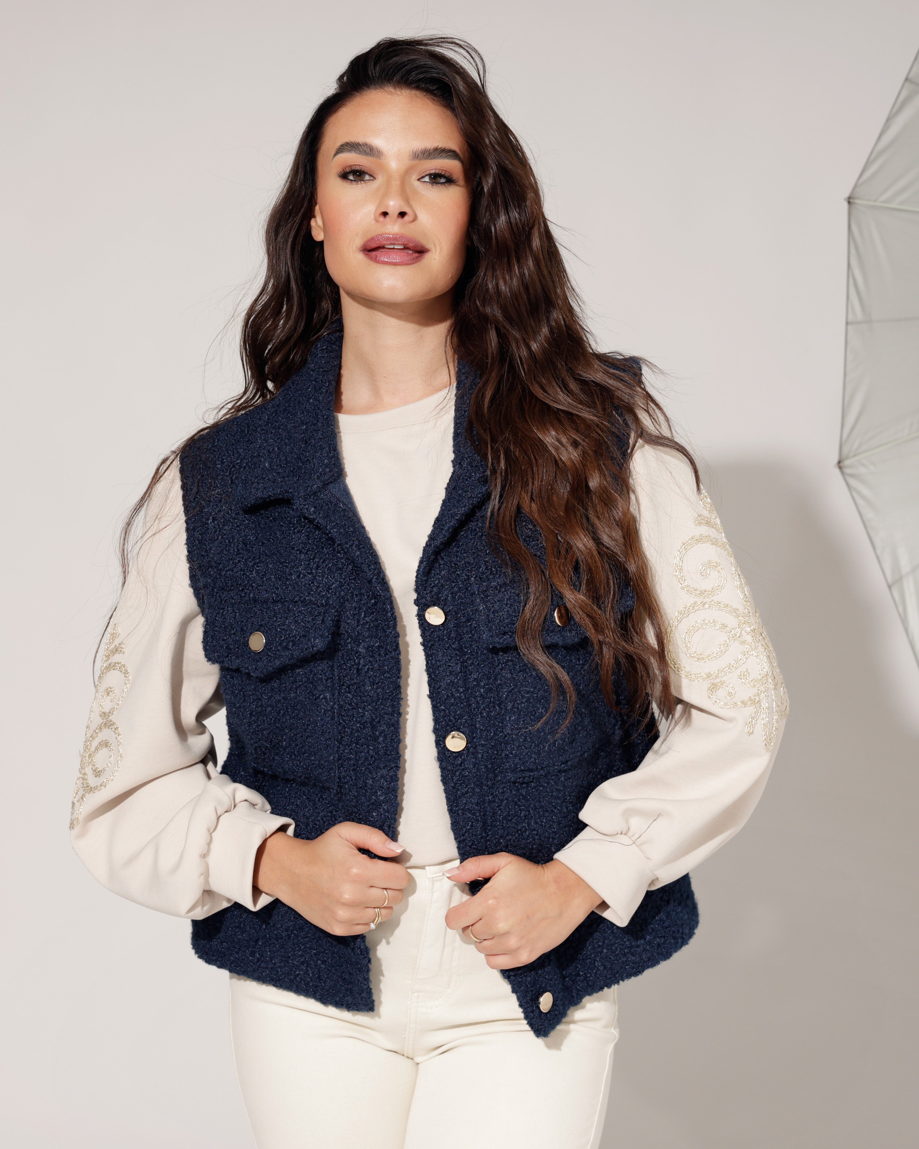 Teddy gilet Nomae Donkerblauw